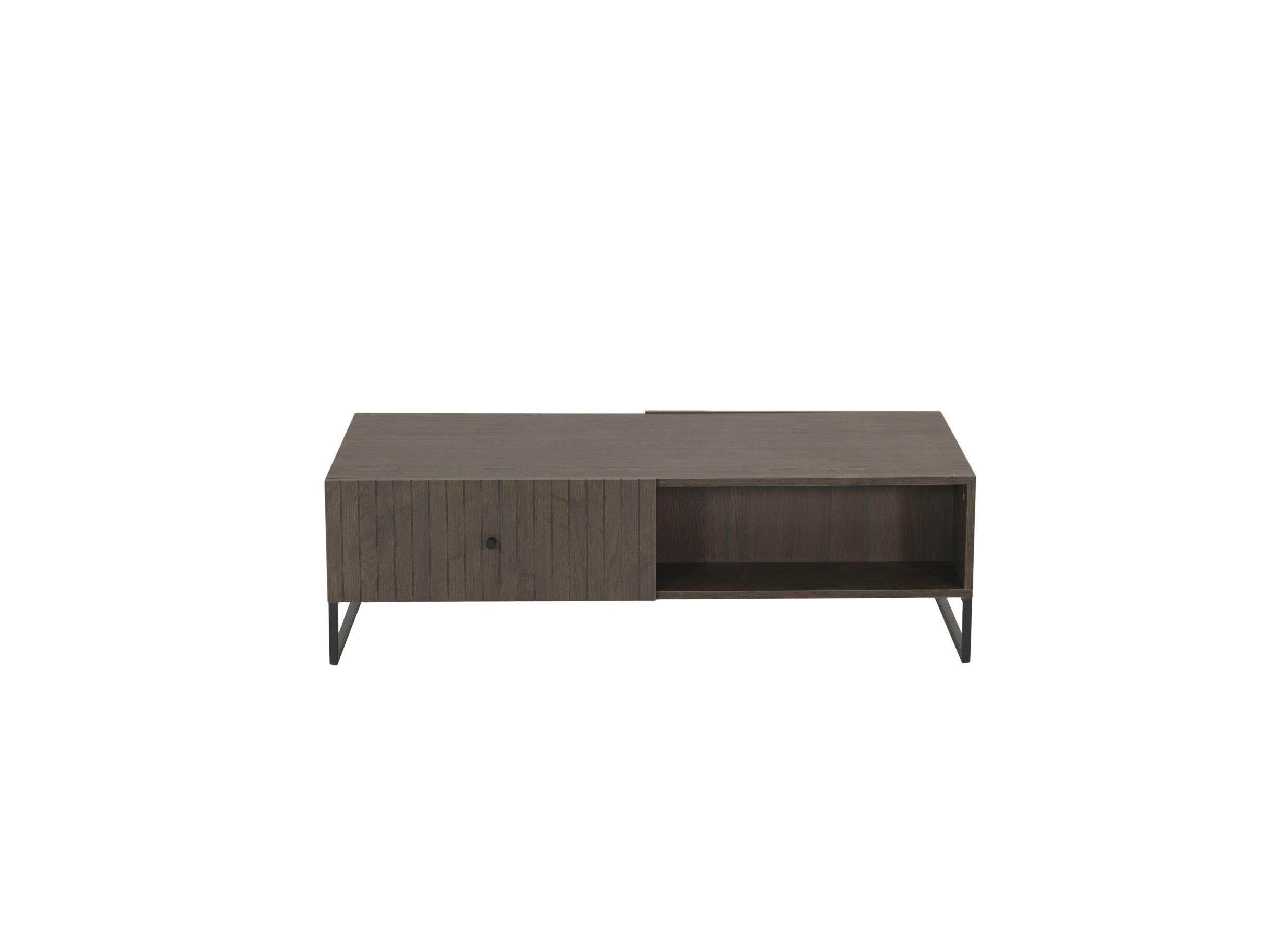 Aperçu - Table basse Vadis 119x62x36cm - melamine - brun foncé avec rangement
