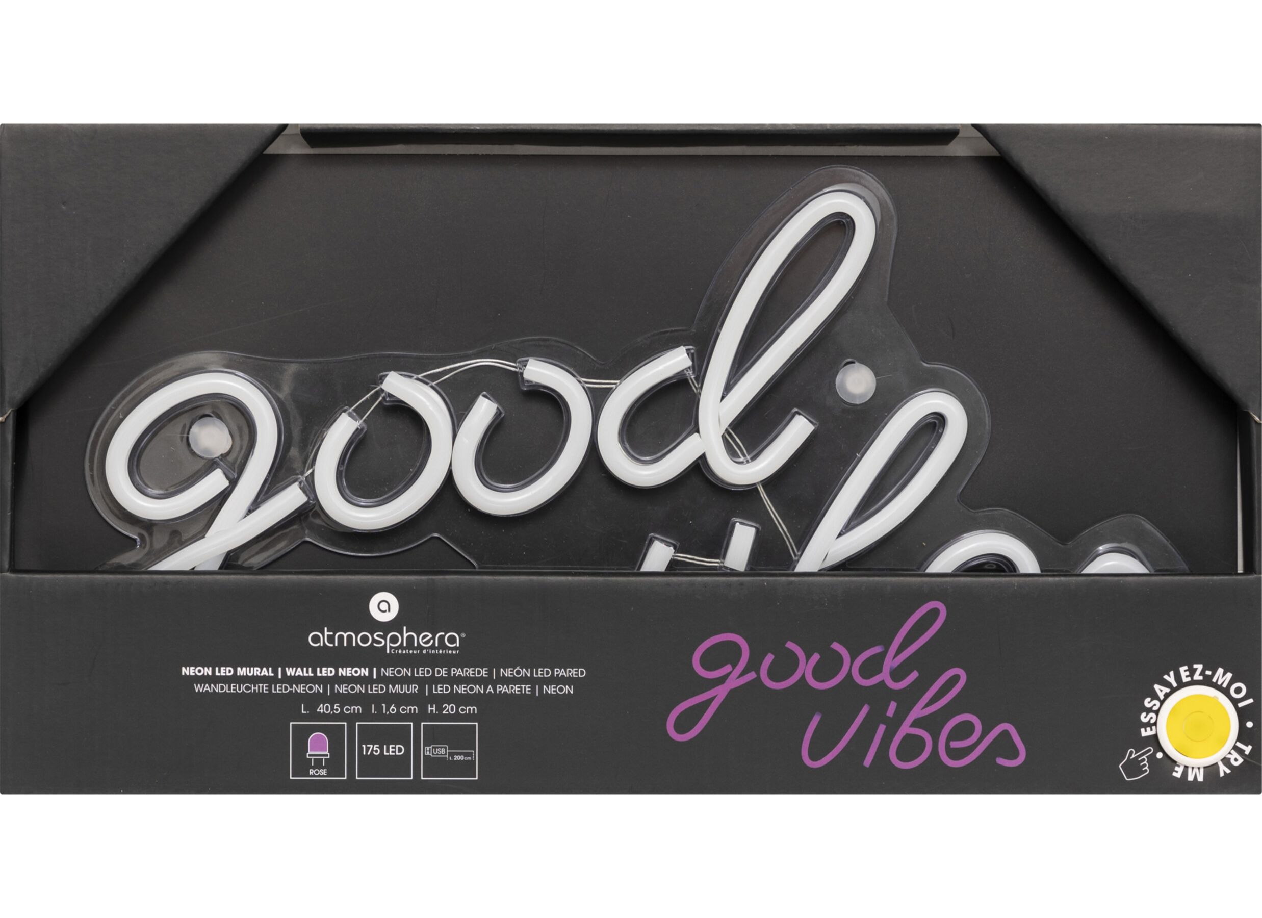 Indeling - Ledlamp Neon Good Vibes 40,5x20cm - kunststof - roze