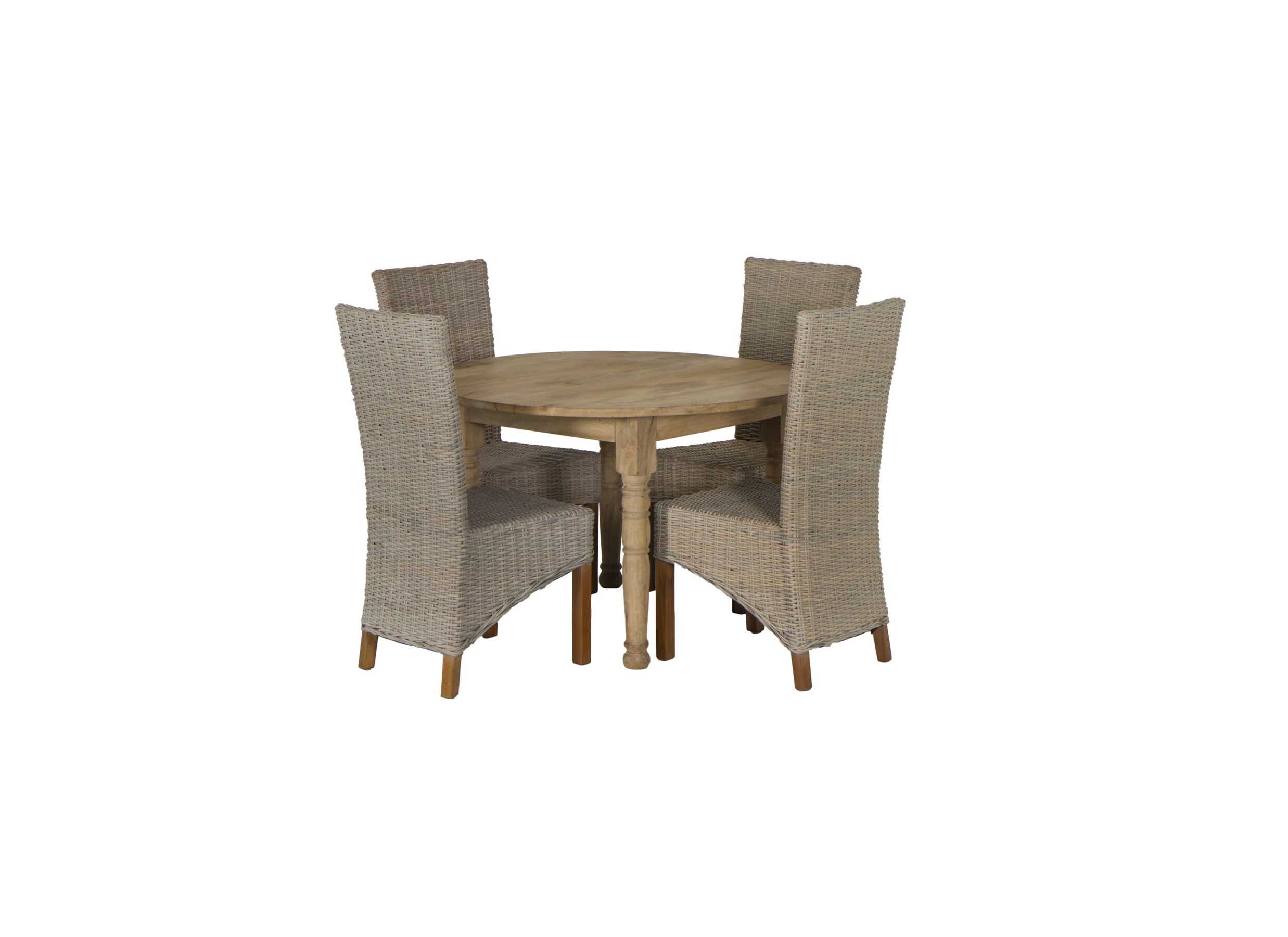 Photo ensemble - Table Molly Ø115cm - mangue massif - naturel