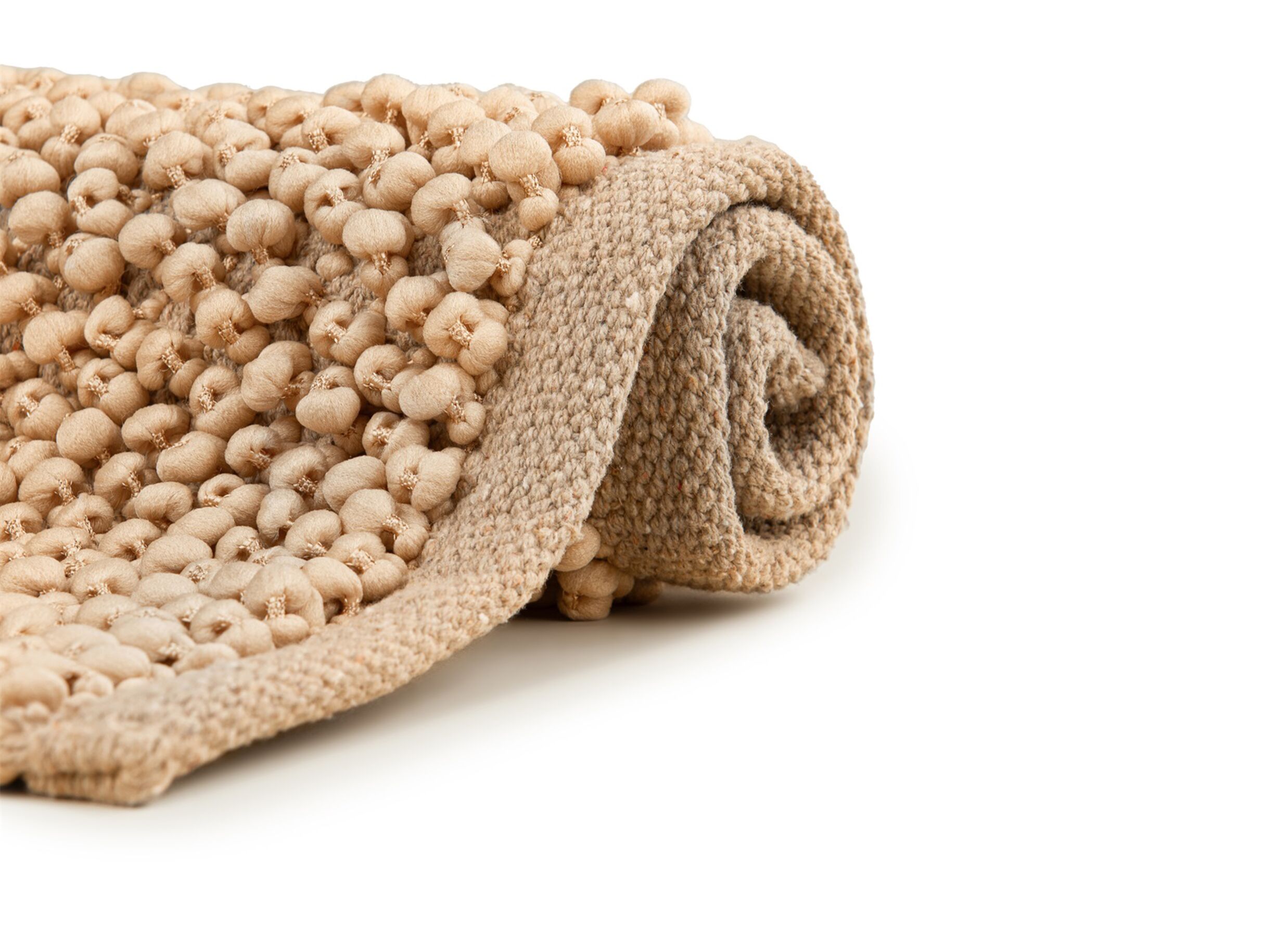 Detail - Tapis de bain Nodo 60x60cm - polyester & coton - forrest sand