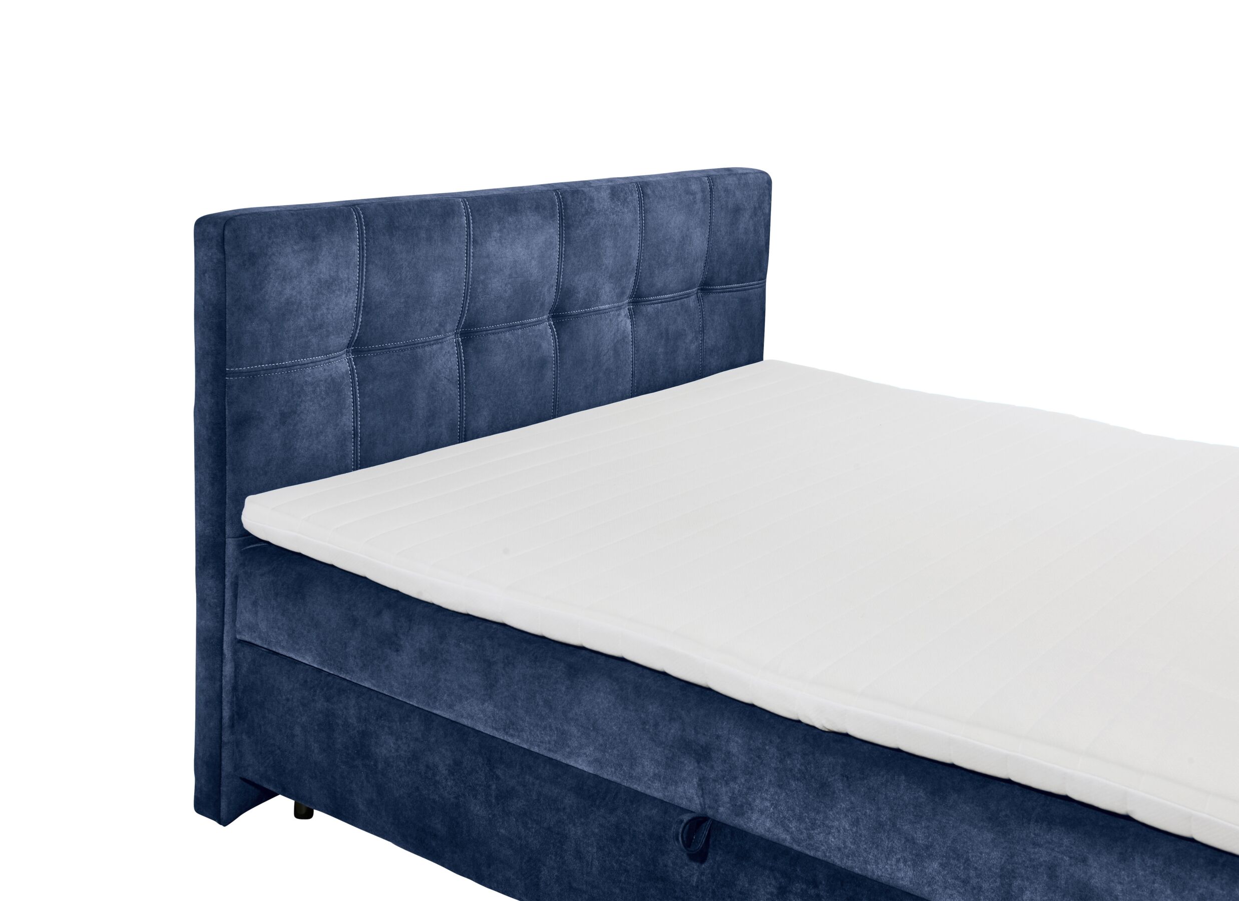 Detailfoto - Bedbox Valetta 160x200cm - stof - blauw met opbergruimte