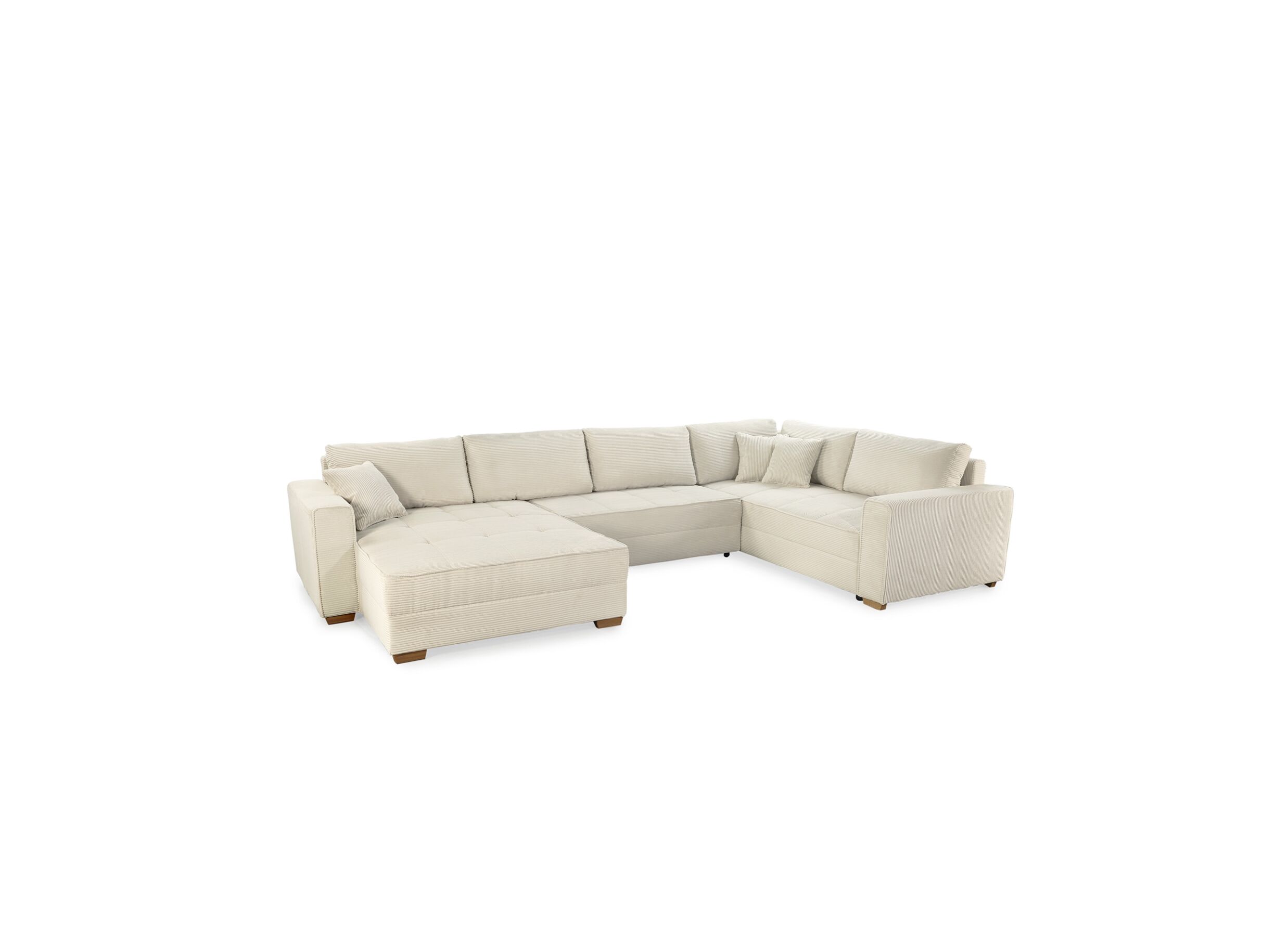 Hoeksalon Brixen 379x227cm - stof - beige met bedfunctie - Canapé d'angle Brixen 379x227cm - tissu - beige avec fonction lit