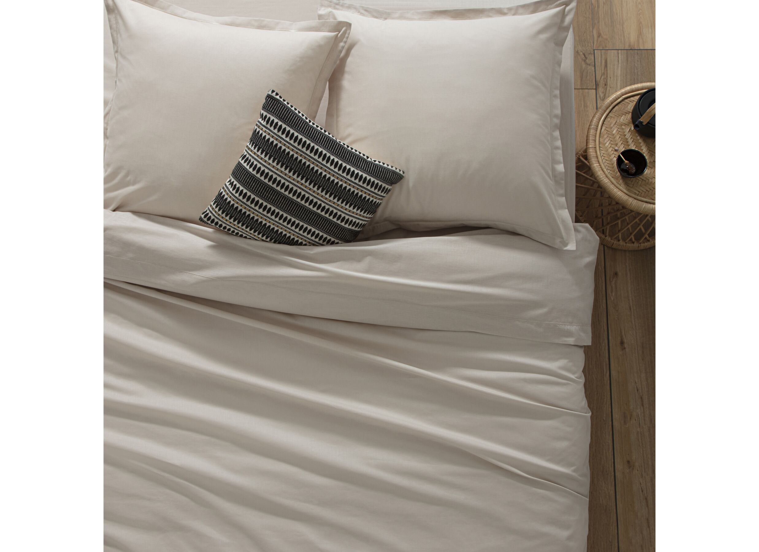 Sfeerfoto - Dekbedovertrek 140x220cm - katoen - beige lin excl. kussenslopen