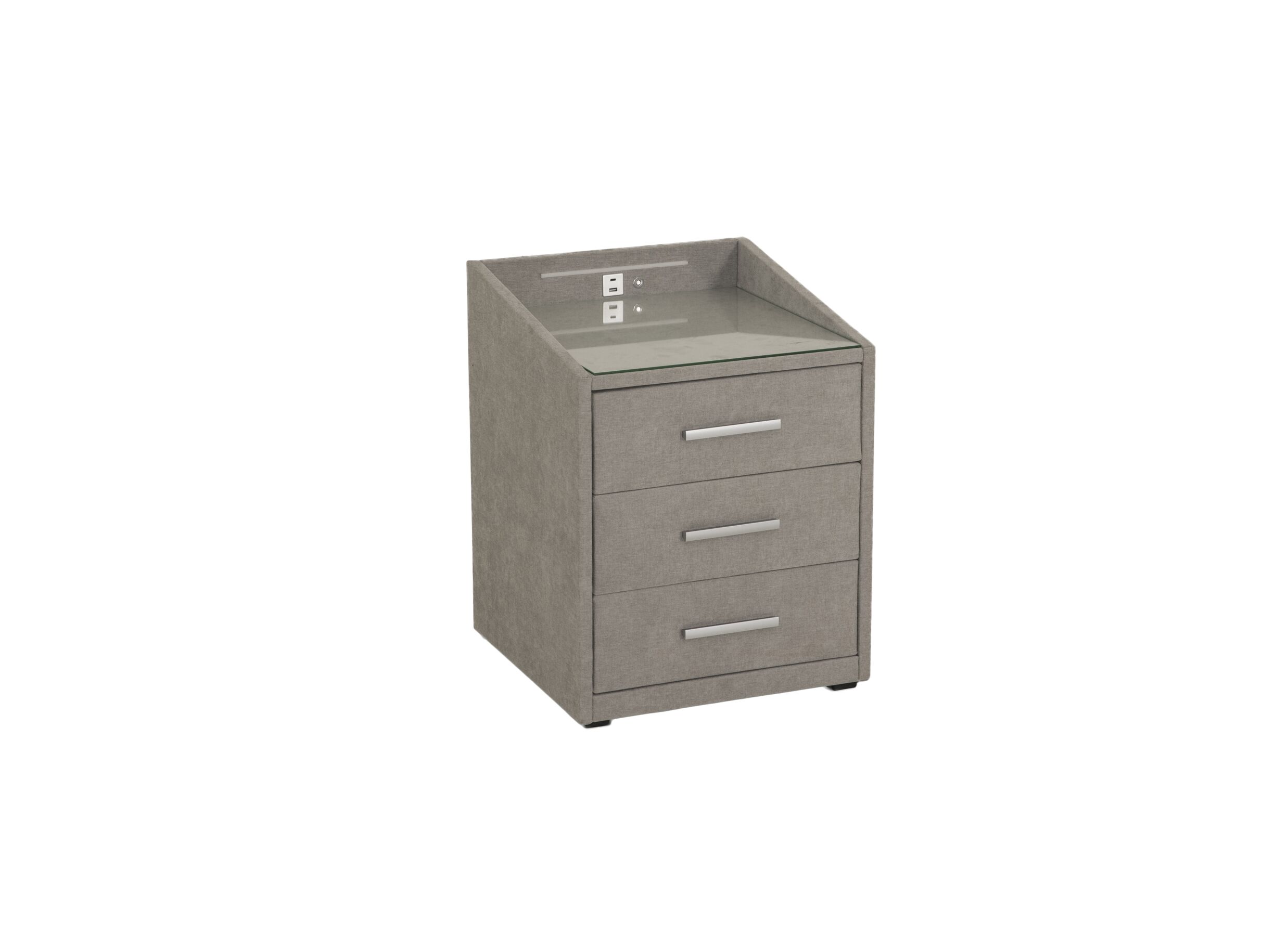 Plus Important - Table de chevet Moon 48x47x62cm polyester argent