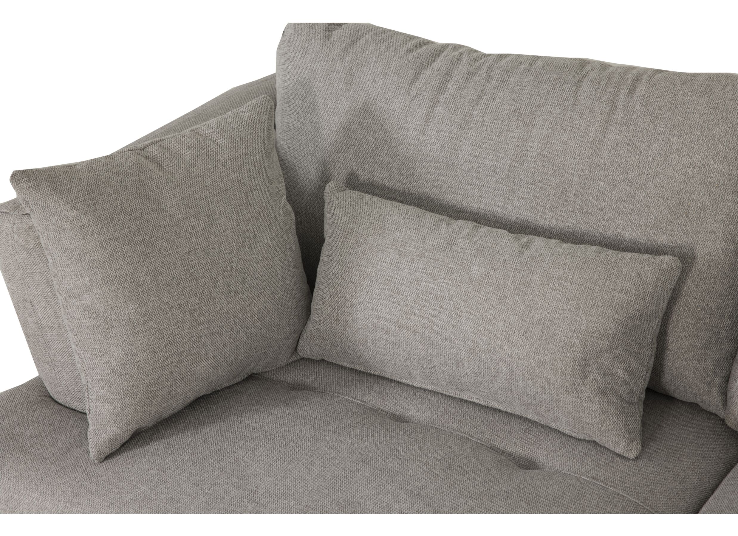 Detail - Canapé d'angle Roxy tissu gris avec pouf