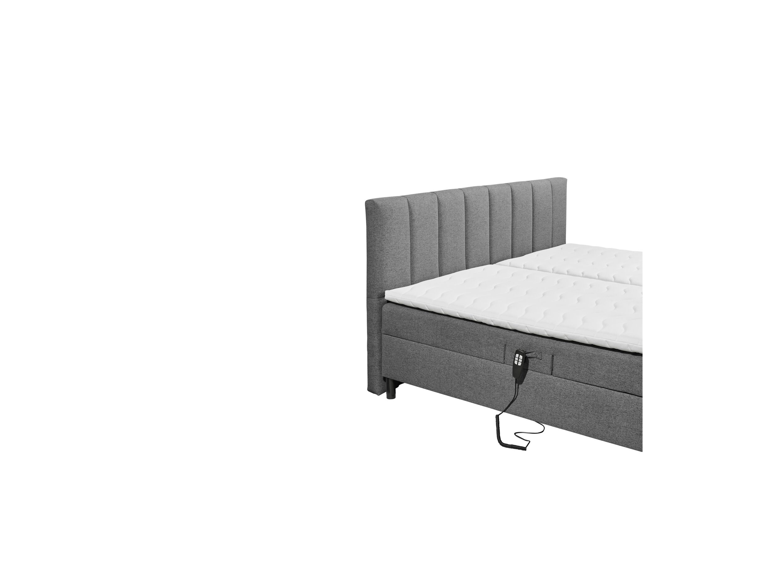 Lit box Miralindo 180x200cm électrique tissu nordic graphite