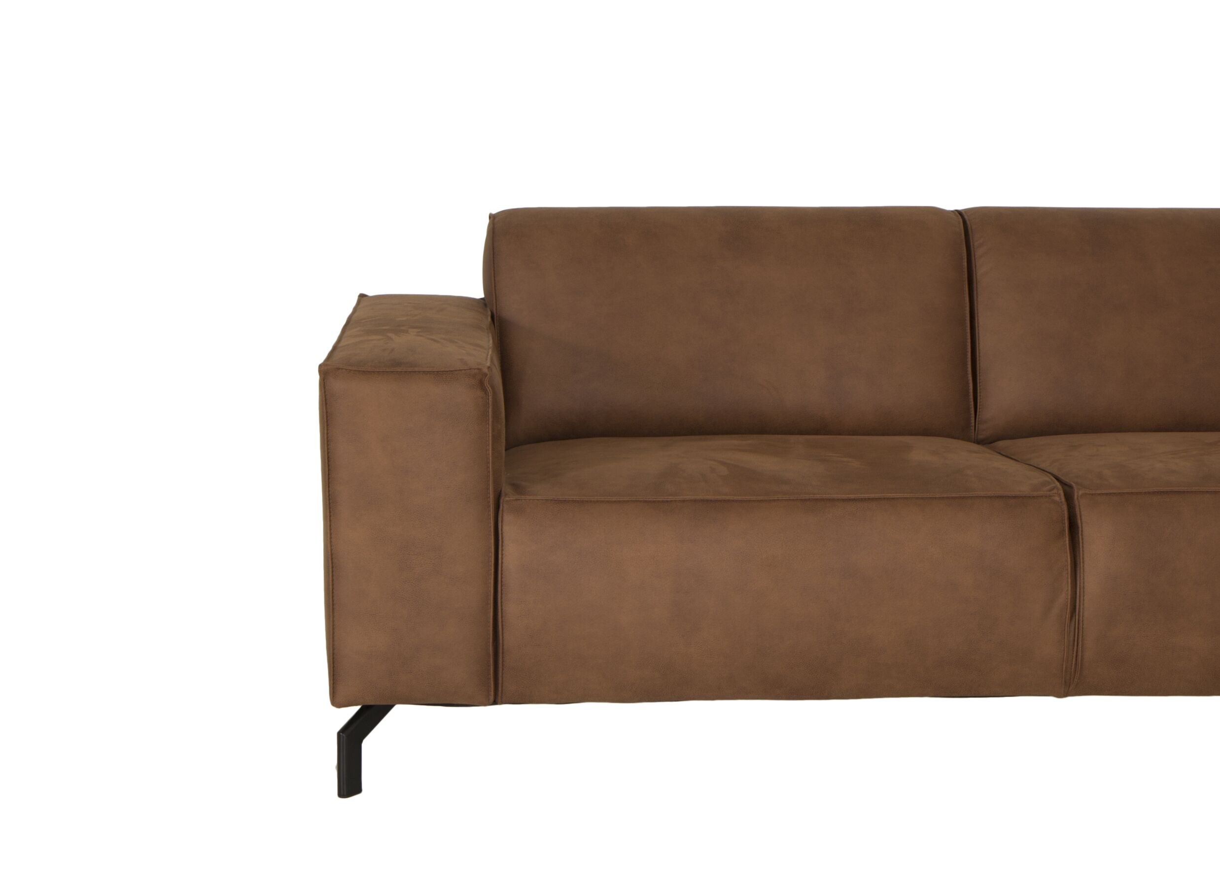 Canapé d'angle Brenda 275x210cm - tissu - cognac