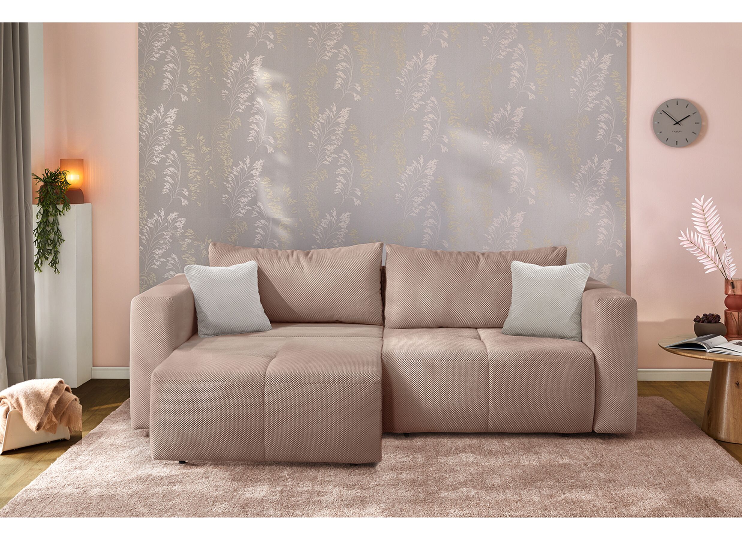 Sfeerfoto - Zetel Relax Bigsofa 4-zit - stof - rosa