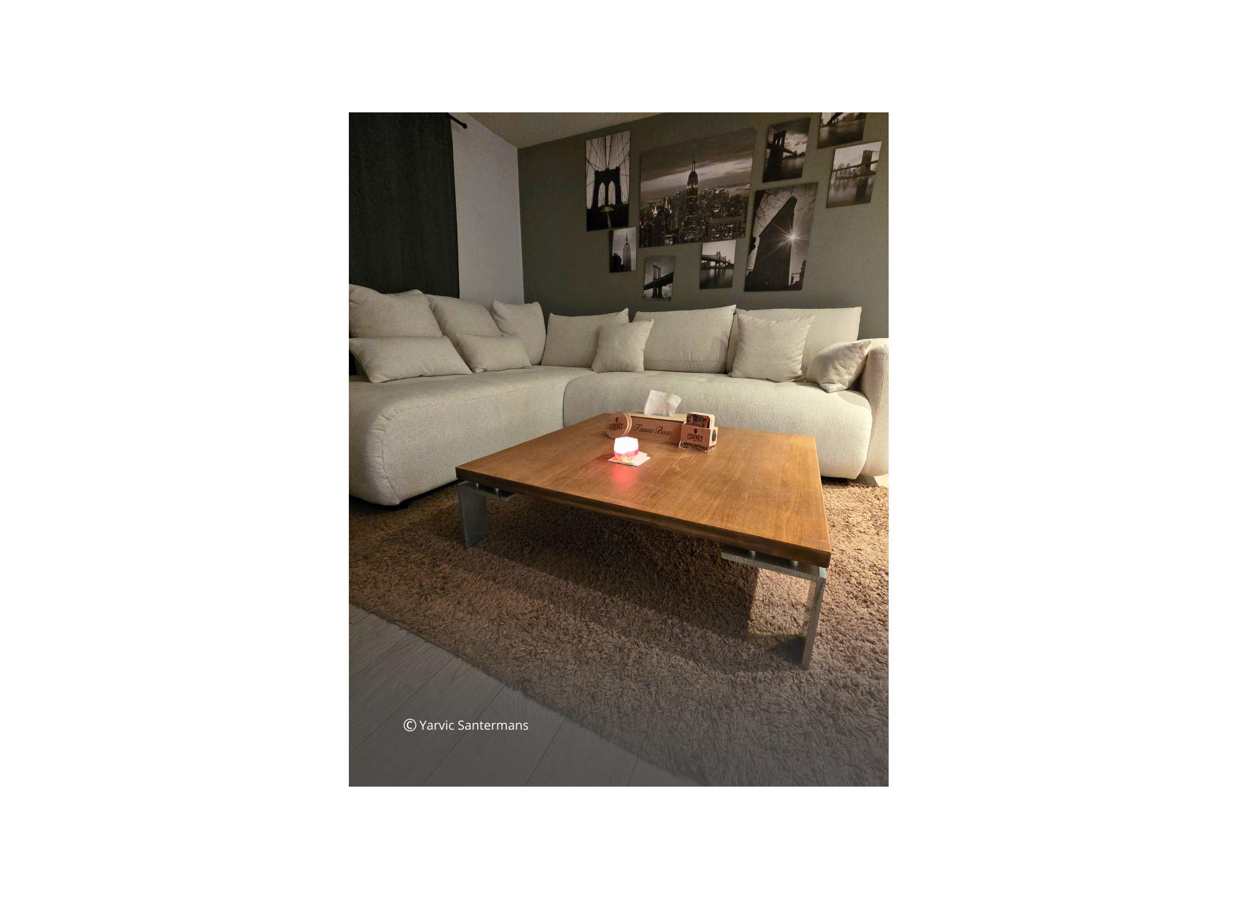 Sfeerfoto - Hoeksalon Olivio 289x234cm - stof - beige