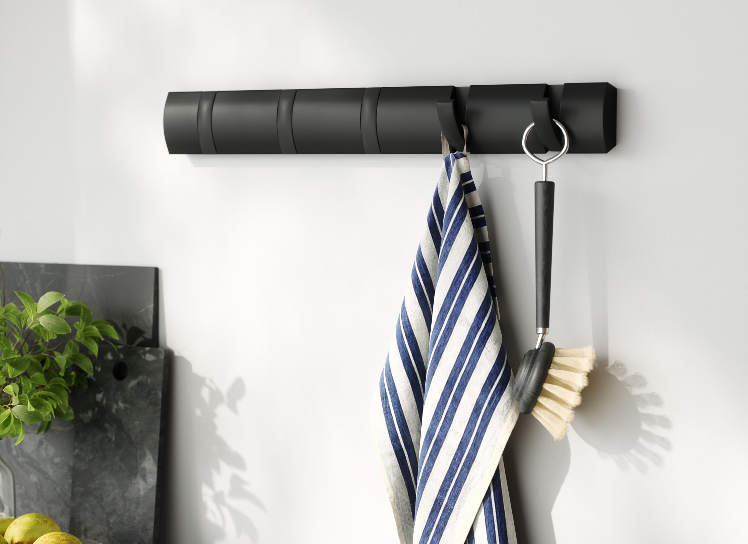 Sfeerfoto - Kapstok Flip 51x3,8x7cm - hout & metaal - zwart