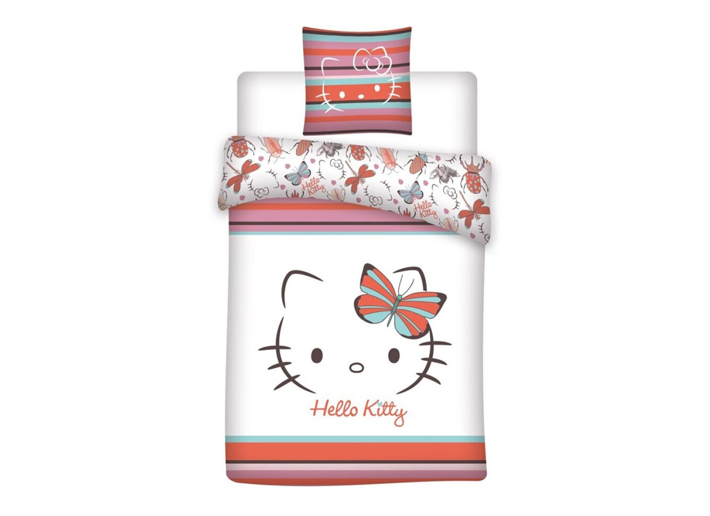 Hoofdfoto - Dekbedovertrek Hello Kitty 140x200cm - polykatoen - multicolor