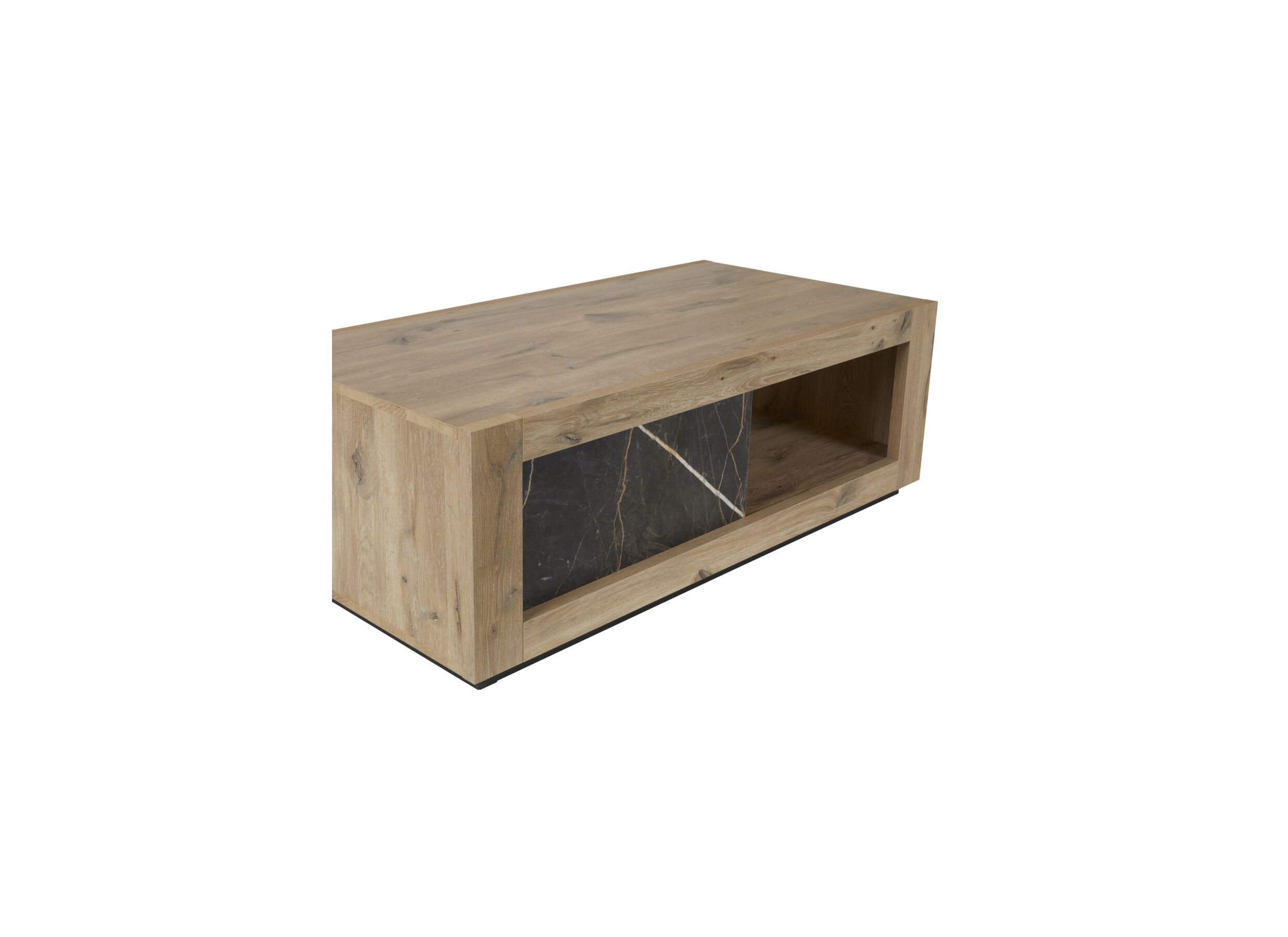 Detail - Table basse Sacha 130x65cm - mélamine - canyon oak & marble