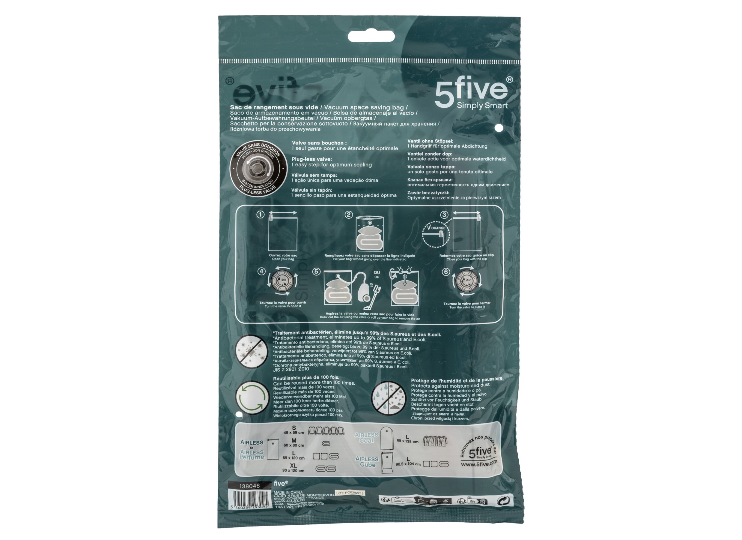 Overzichtsfoto - Opberghoes Vacuum AirFlat S 59x49cm