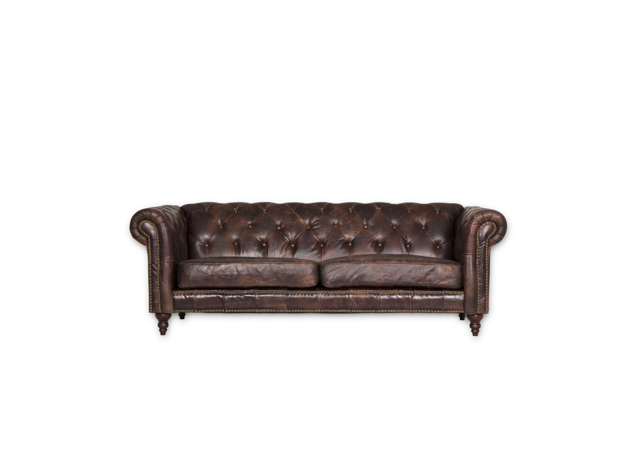 Chesterfield Stanley 3 places cuir brun - Chesterfield Stanley 3 places - cuir - marron