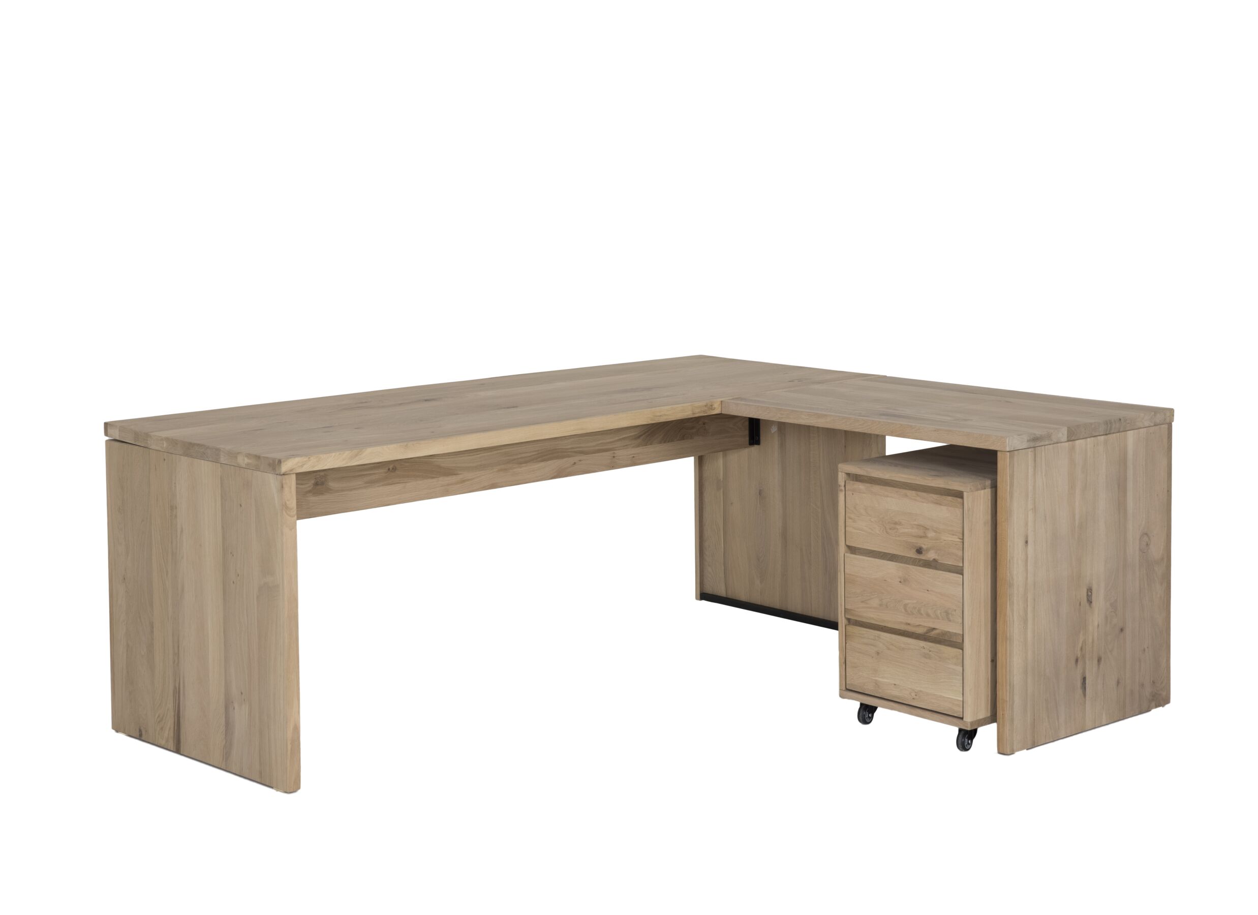 Table d'extension Yoda 100x65x76cm - chêne massif - naturel