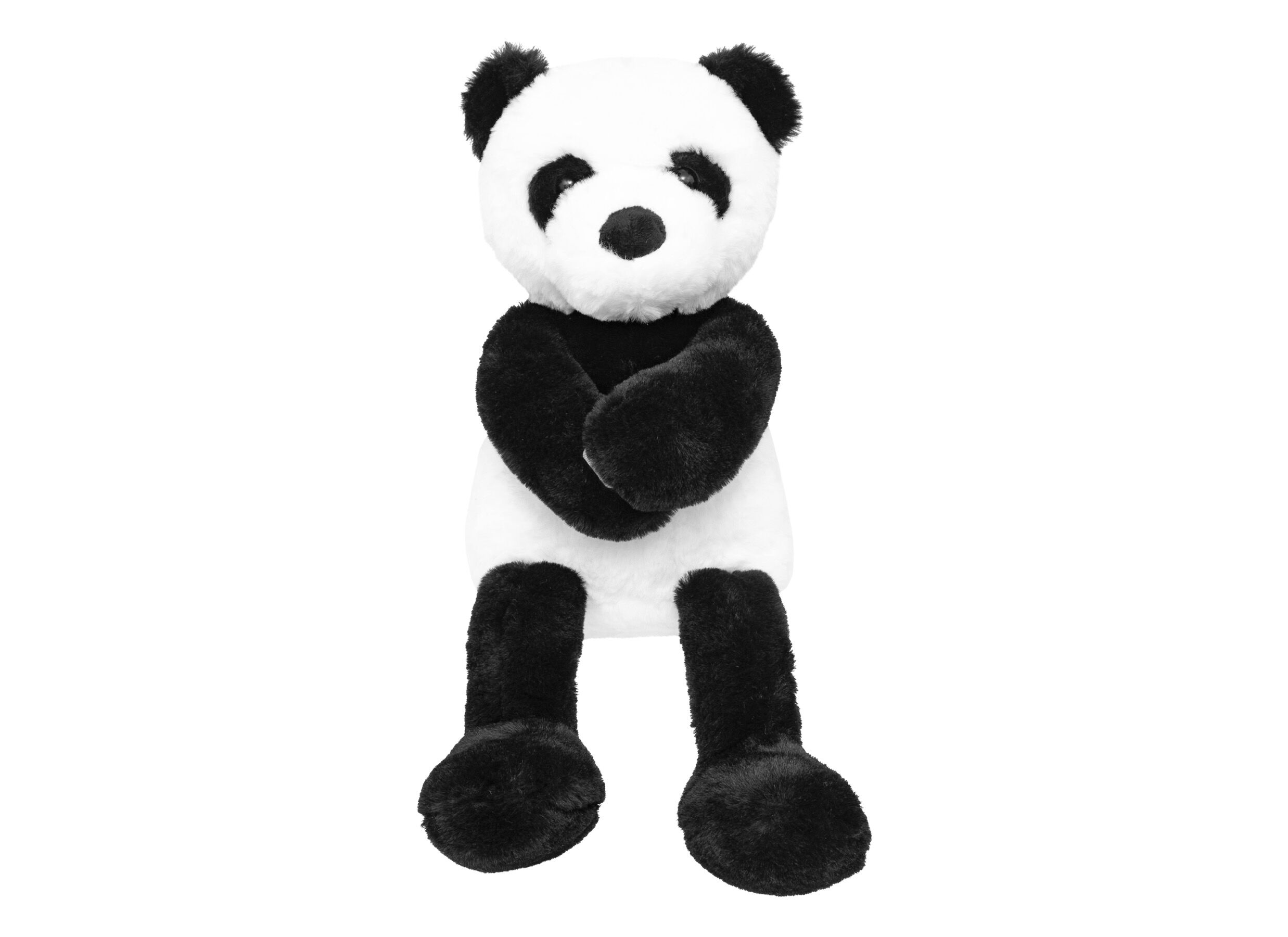 Aperçu - Peluche Panda H35cm - tissu - noir/blanc