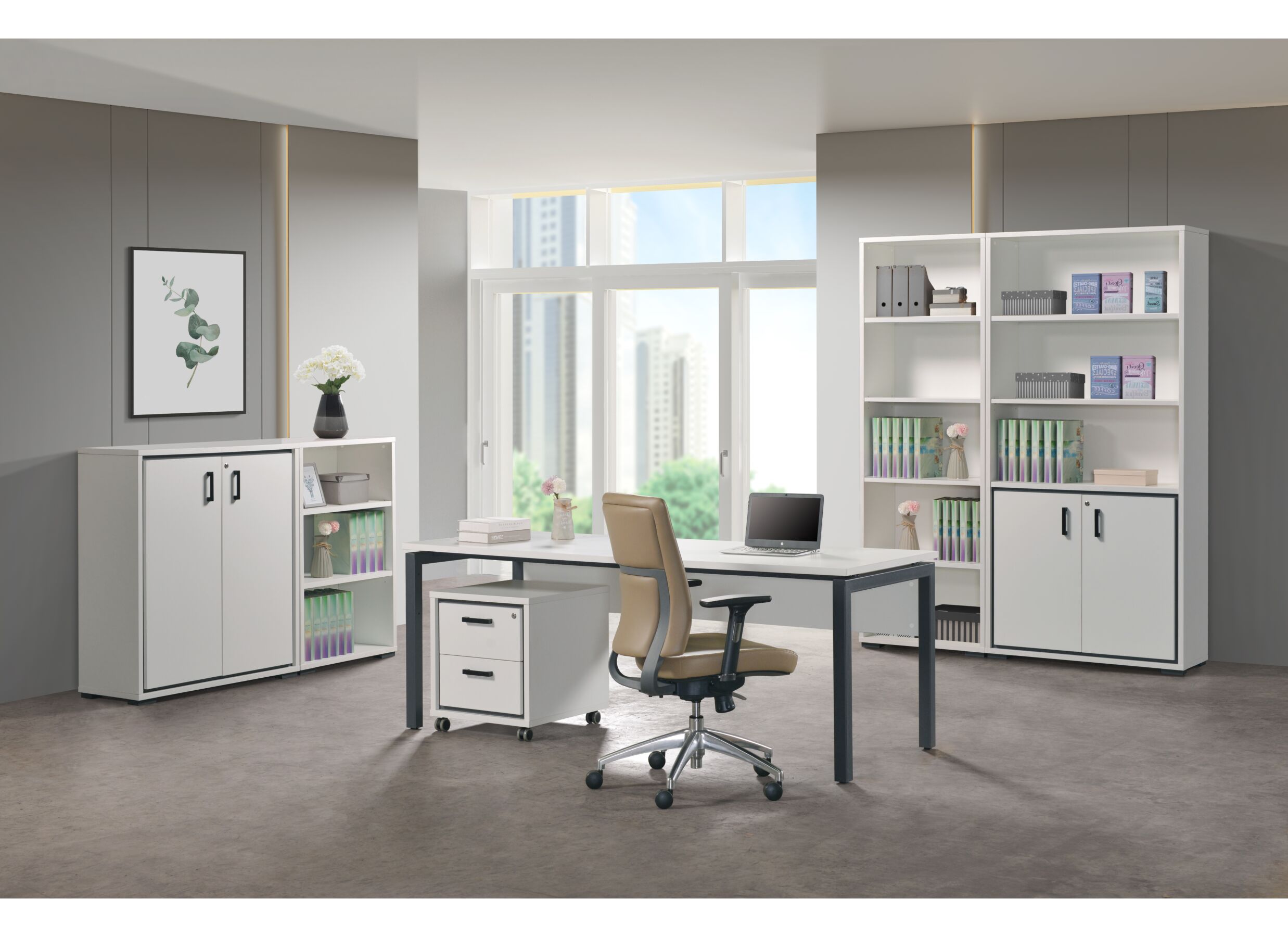 Bureau 180x80x75cm - decor - polar white