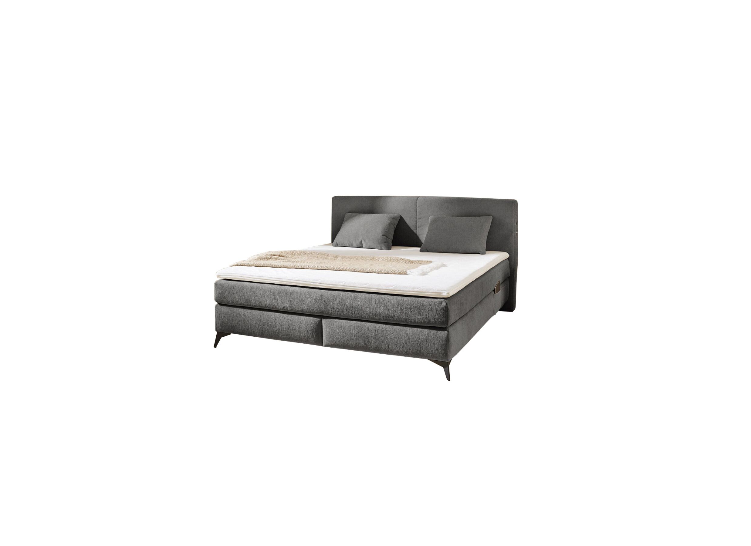 Boxspring Kira Normal 160x200 - stof - donkergrijss - Boxspring Kira Normal 160x200cm - tissu - gris foncé