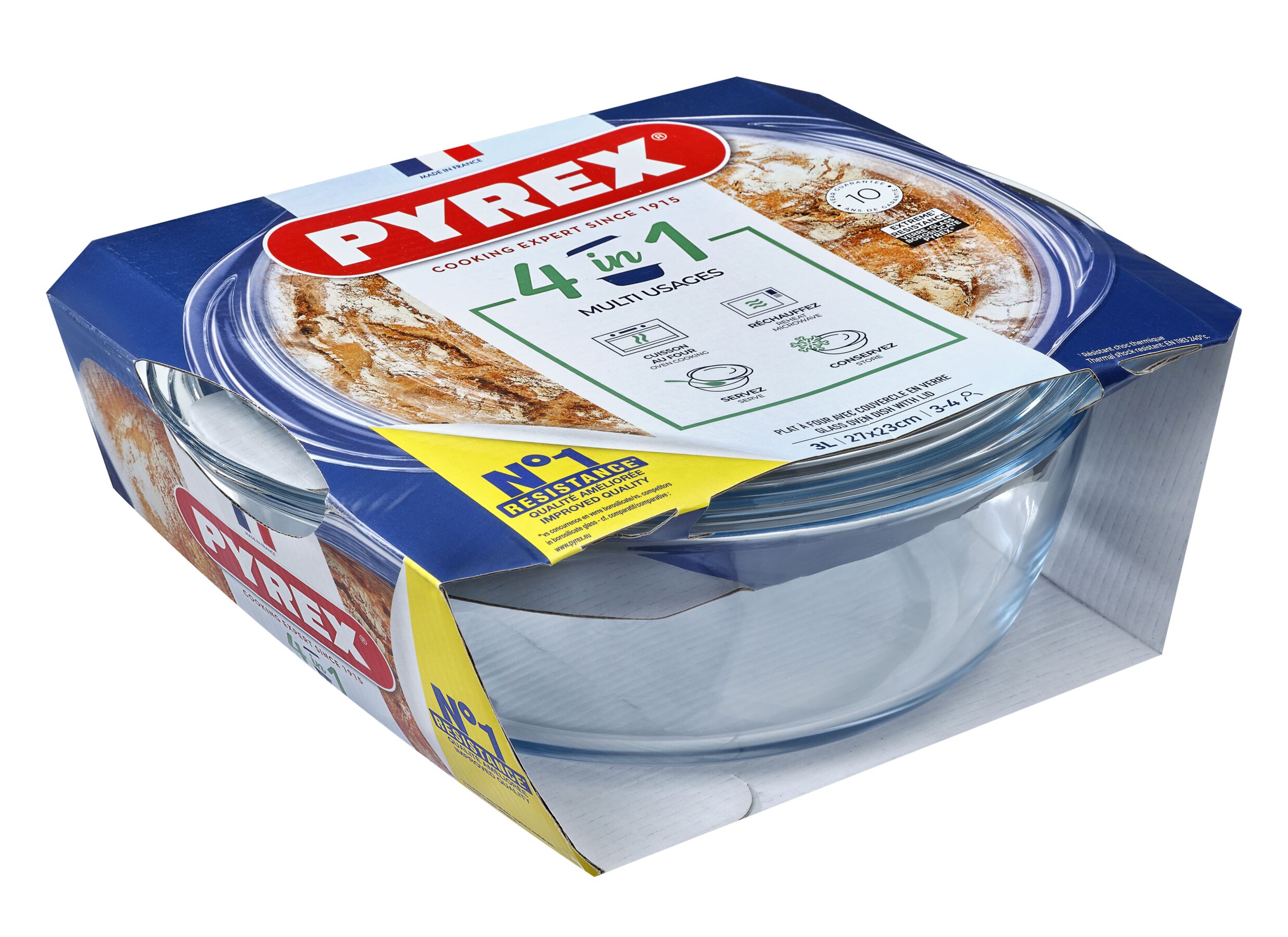 Overzichtsfoto - Stoofpot Pyrex 4 in 1 33x27x11cm - borosilicaatglas - transparant