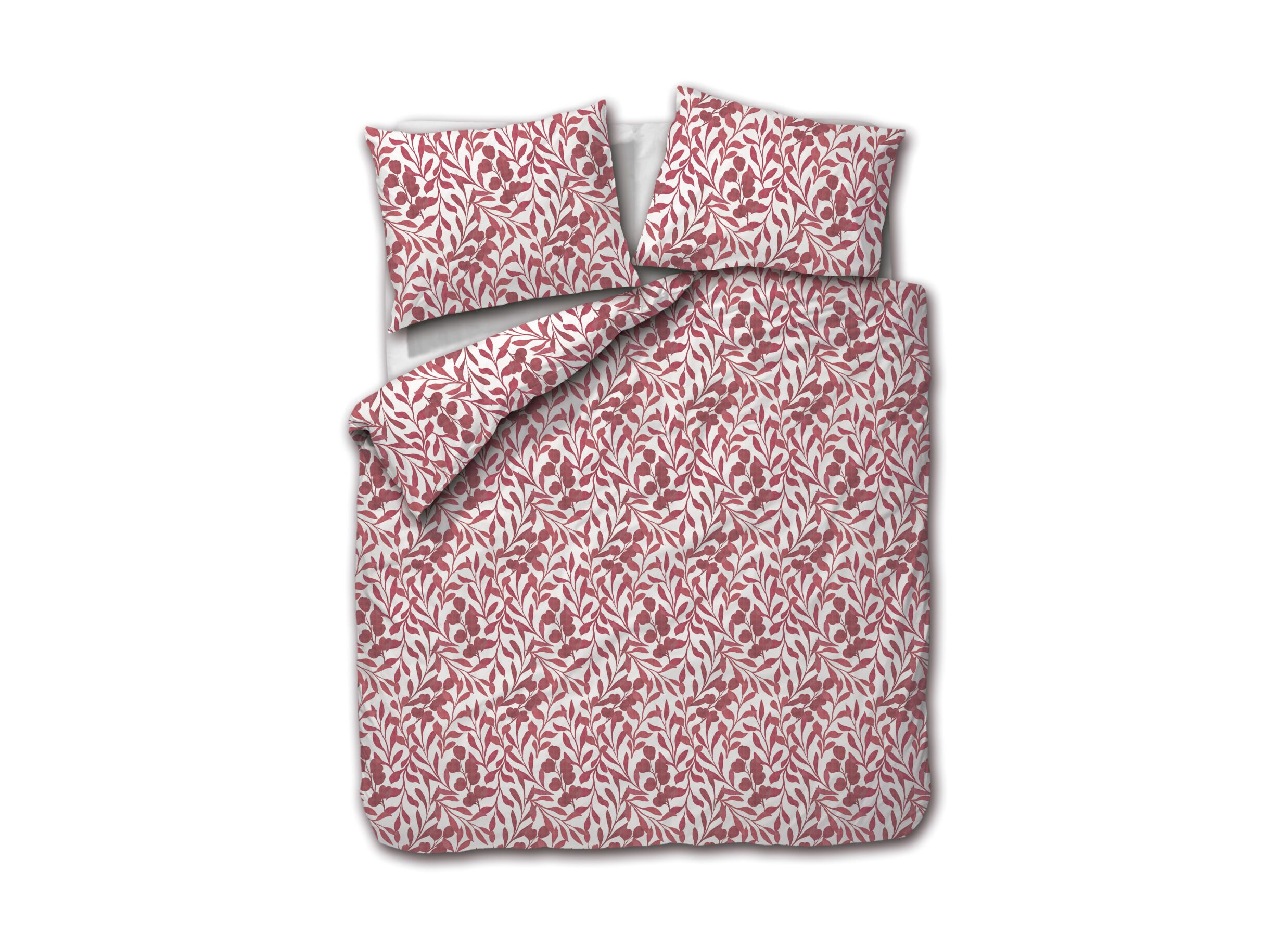 Dekbedovertrek Logy 240x200/220cm - satijn - rood & wit - Dekbedovertrek Logy 240x200/220cm - satijn - rood & wit