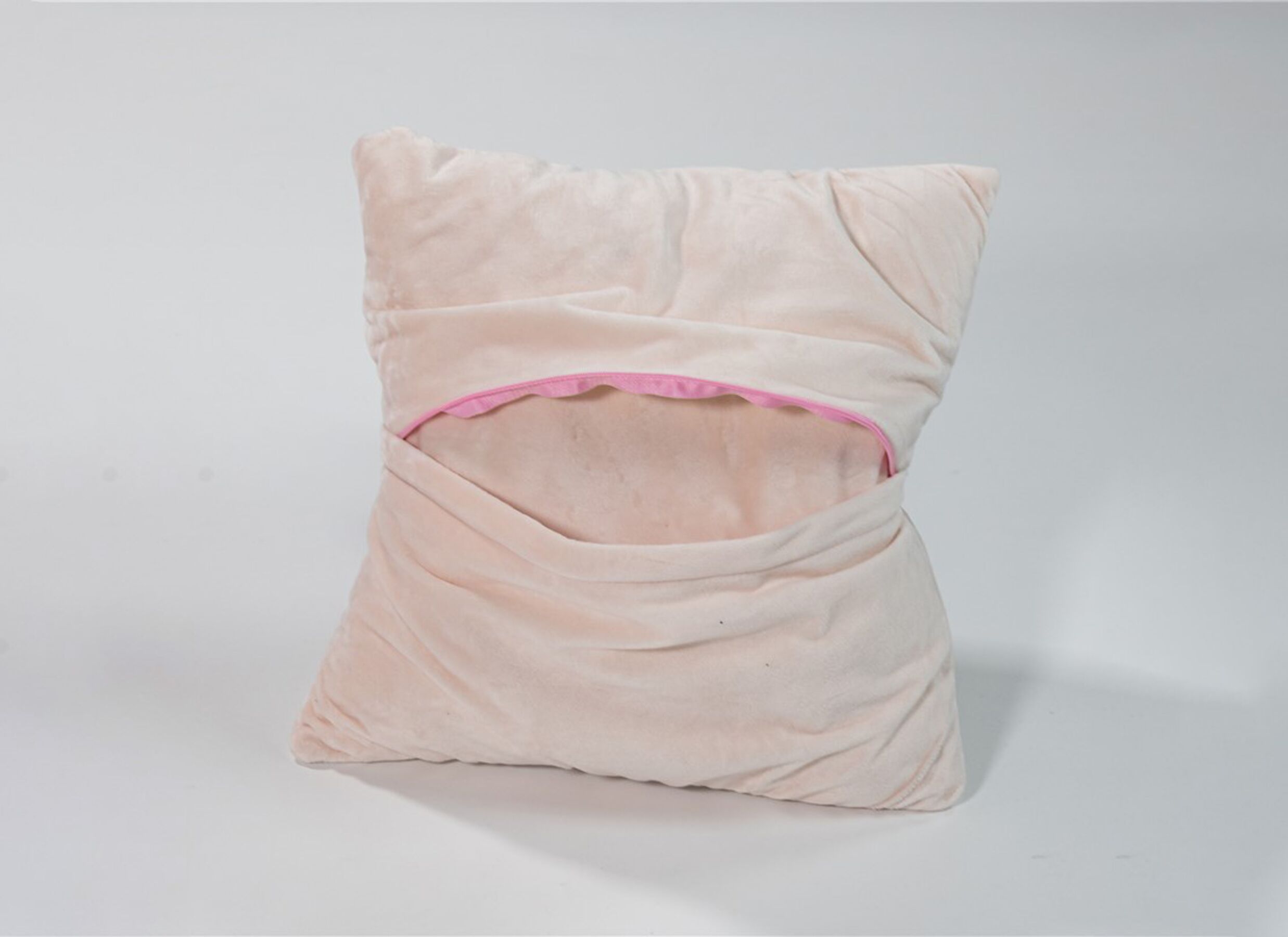 Aperçu - Coussin Stitch 35x35cm - polyester/velboa - multicolore