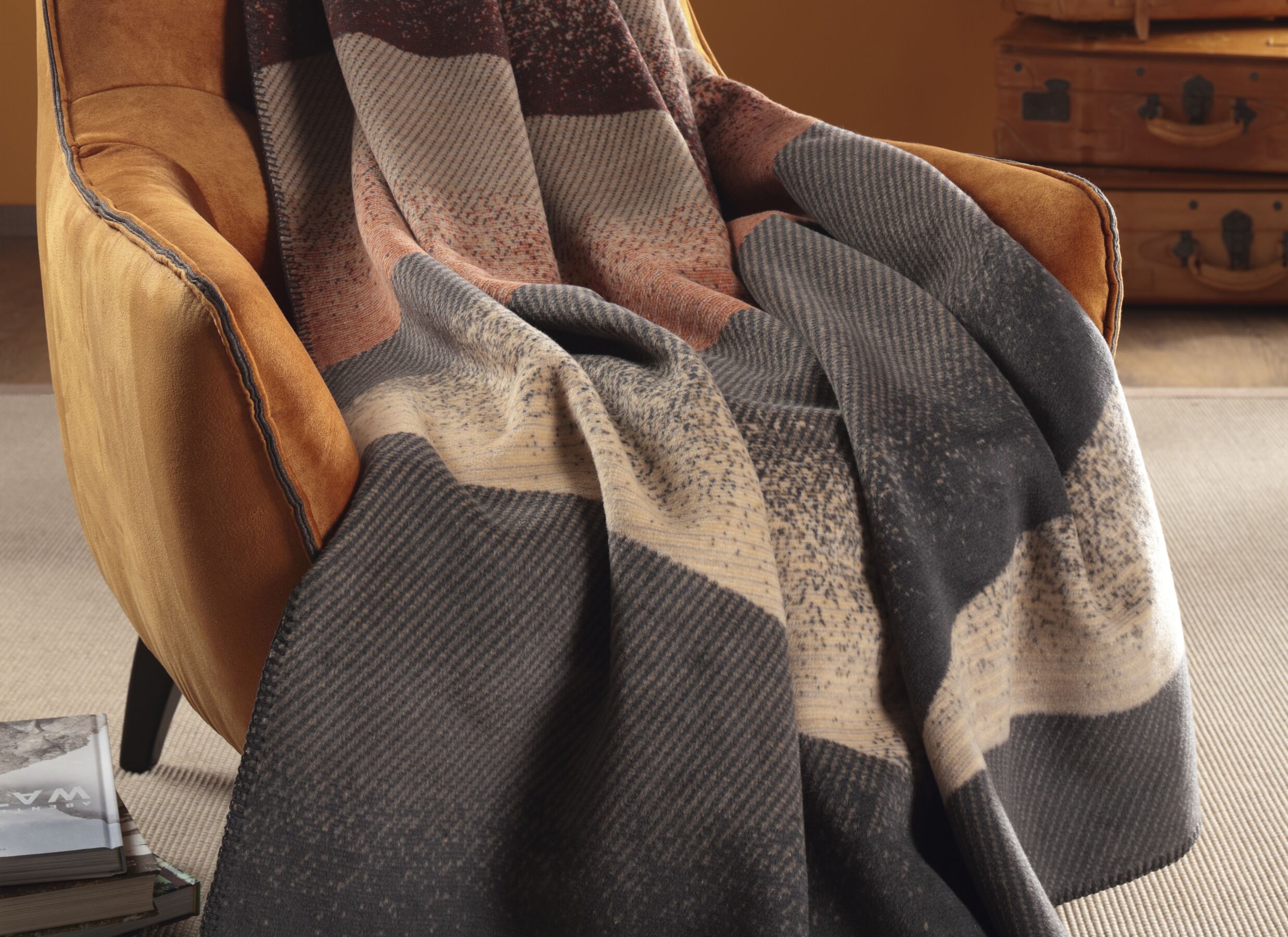 Foto ambiance - Plaid Desert Wave 150x200cm - polyester & coton - multicolore
