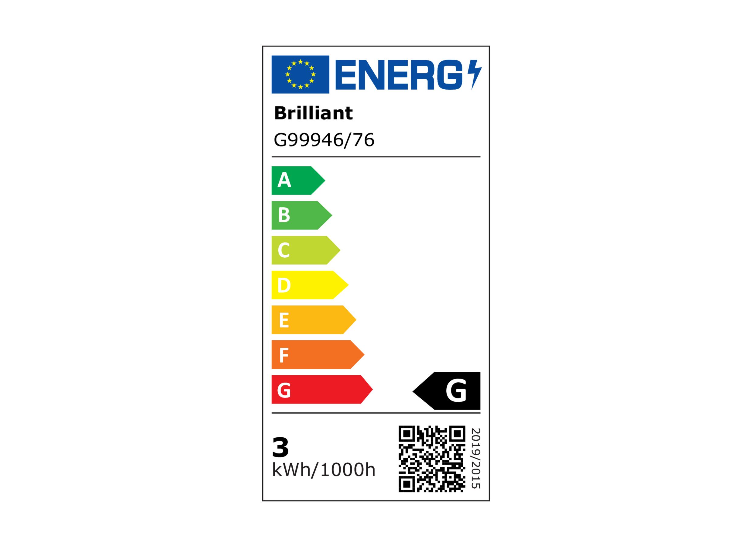 Energielabel - Wandlamp Jutta zand zwart 1x2,8W