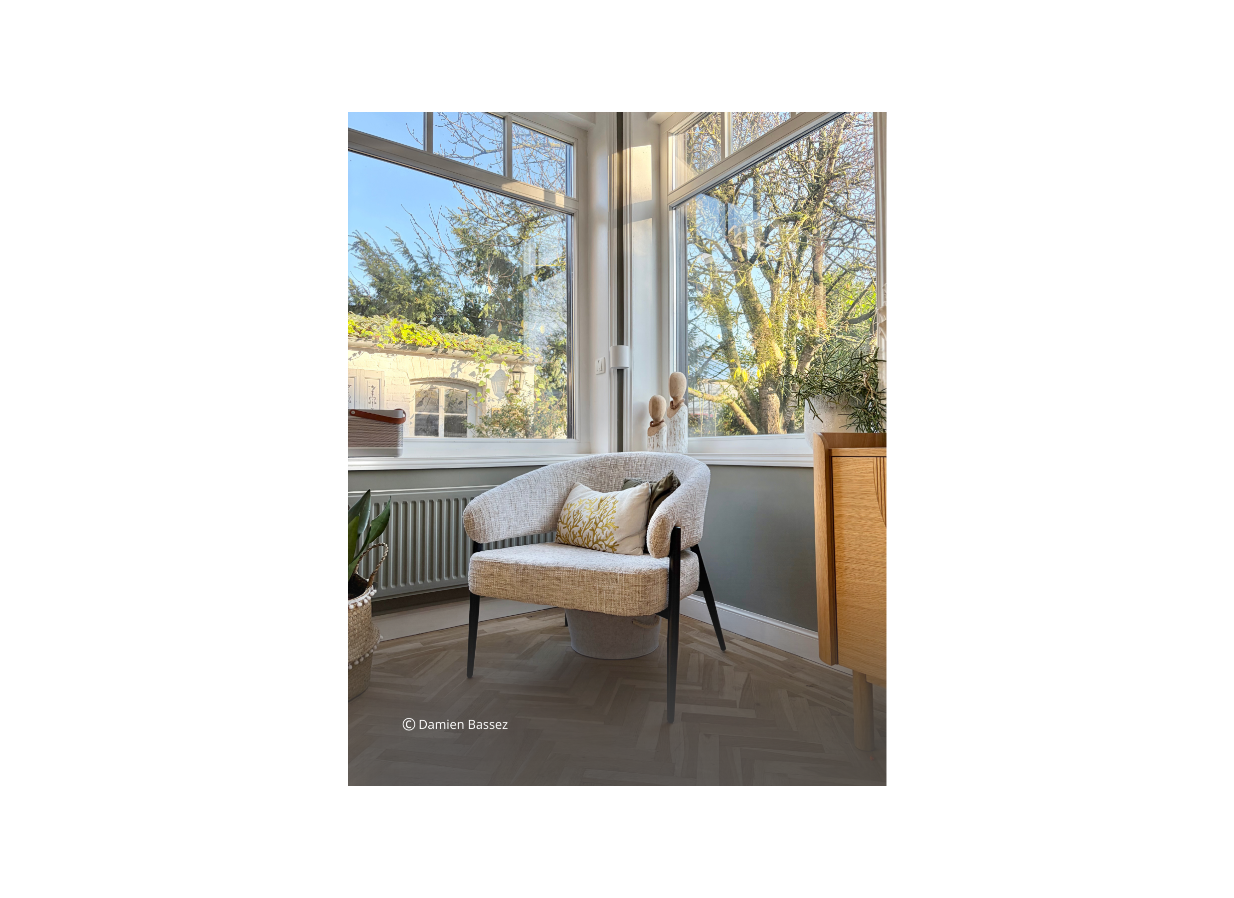 Sfeerfoto - Fauteuil Gozo 72,5x73x75cm - ribfluweel - taupe