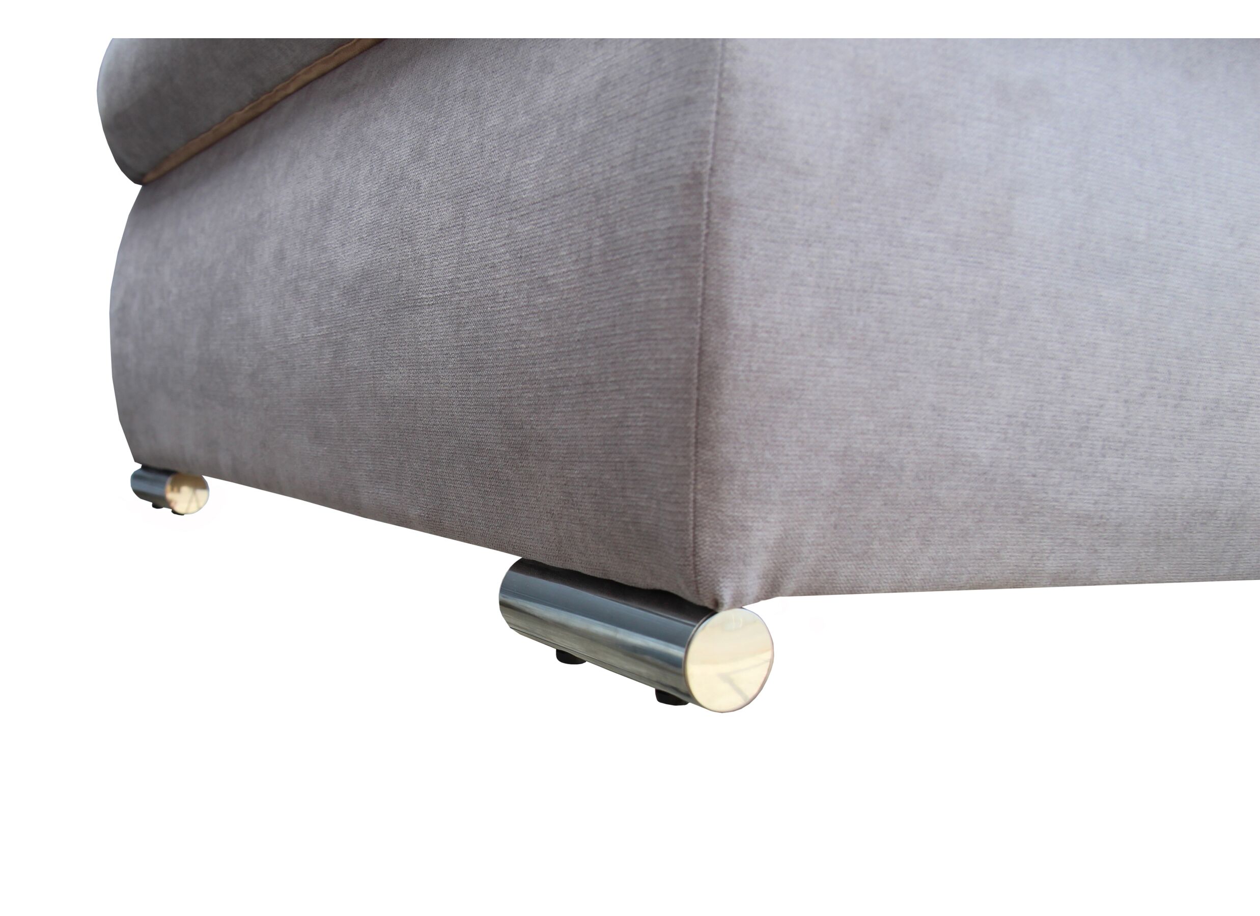 Canapé d'angle Caro 197x272cm - tissu - gris moyen avec fonction de lit et rangement