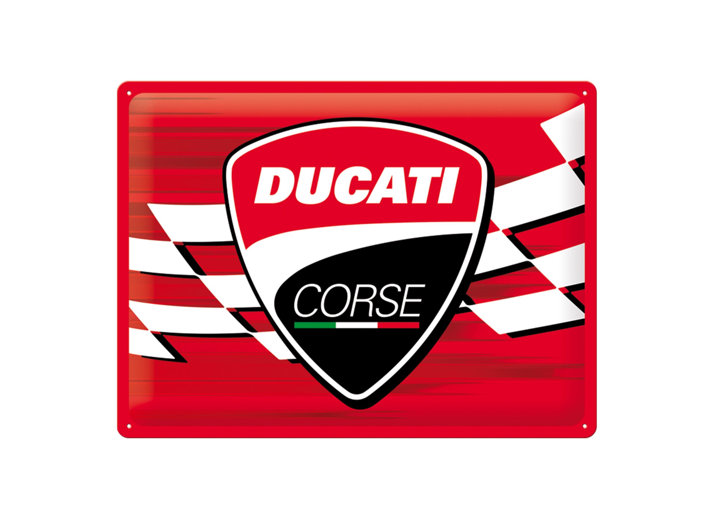 Plakkaat Ducati Corse 30x40cm - metaal - rood - Plaque Ducati Corse 30x40cm - métal - rouge