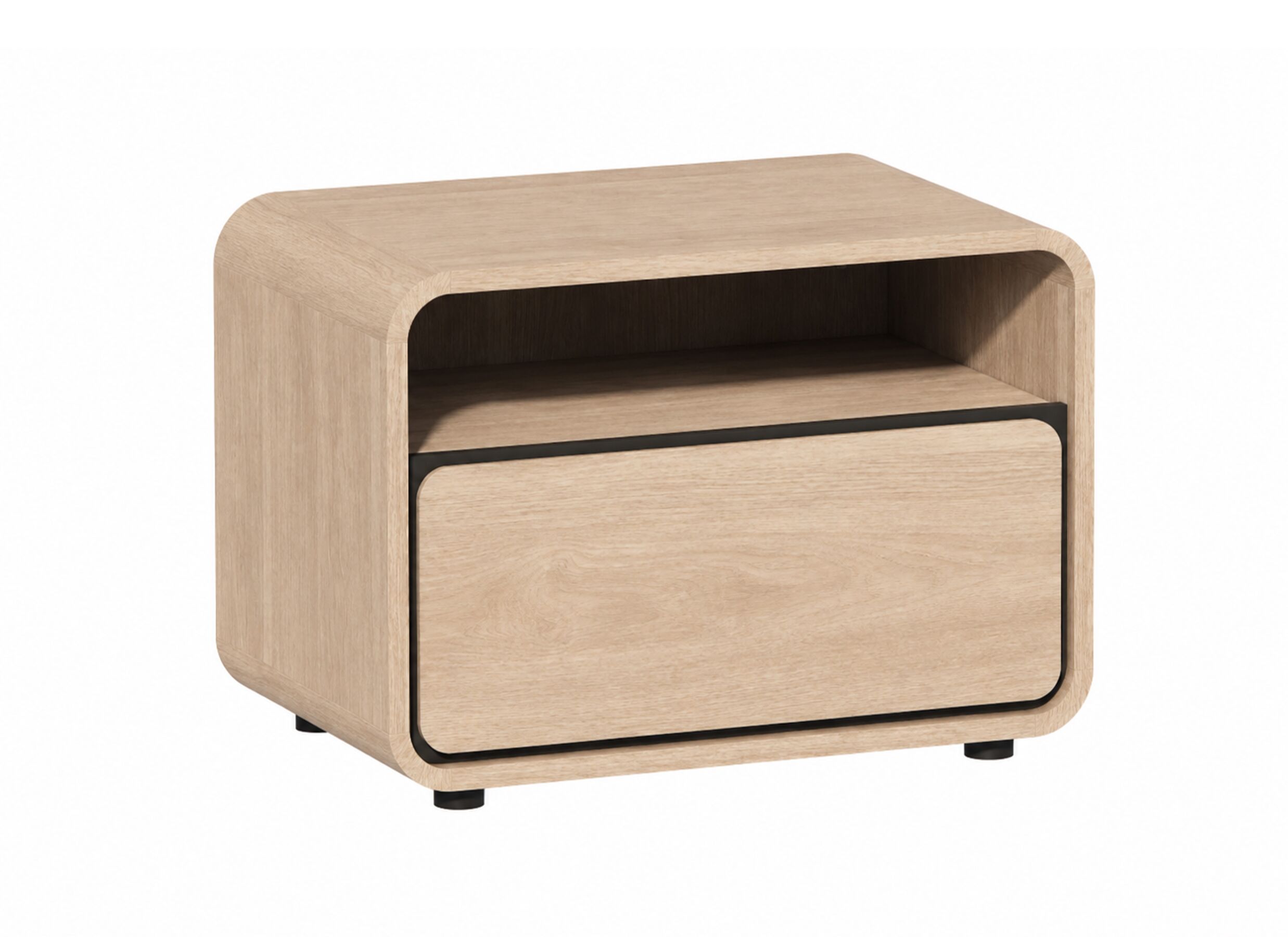Hoofdfoto - Nachtkastje 56x37x40cm - melamine - brushed sand oak nature