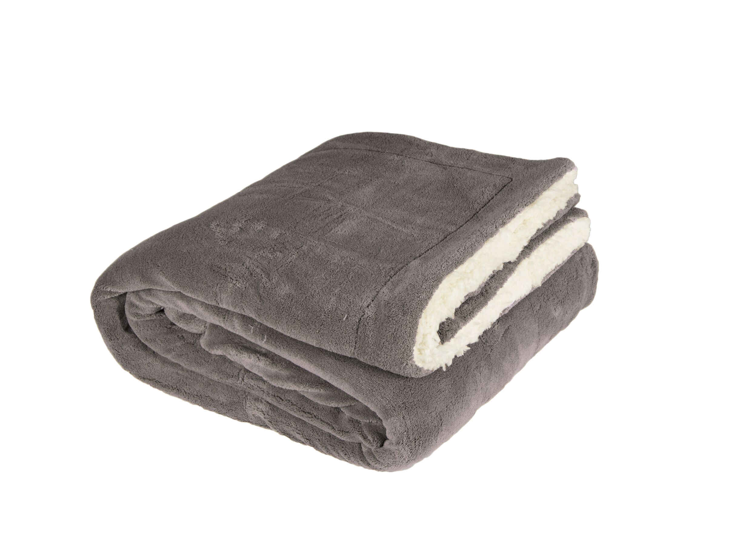 Plaid Bonze 220x240cm fourrure synthétique polyester anthracite - Plaid Bonze 220x240cm fourrure synthétique polyester anthracite