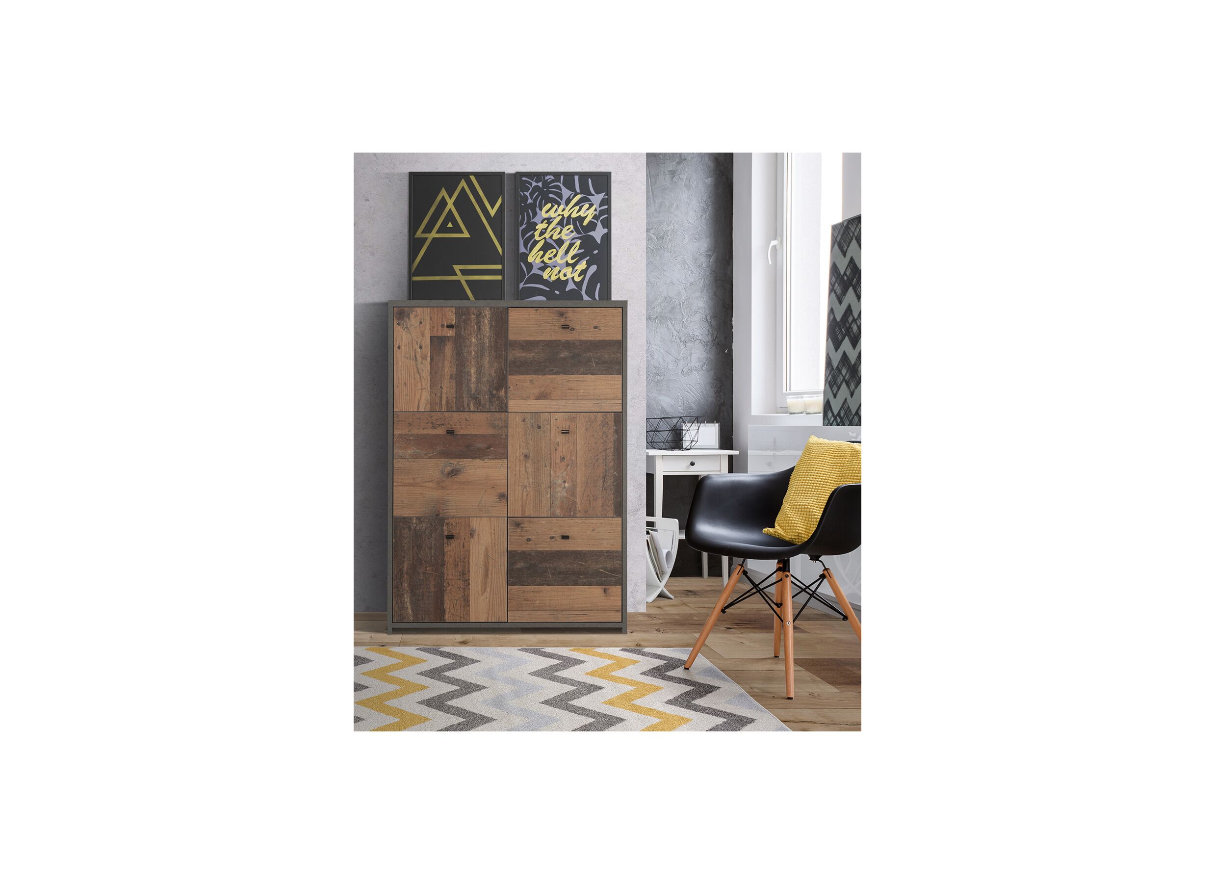 Commode Best Chest 77x30x113cm - decor - old wood & beton