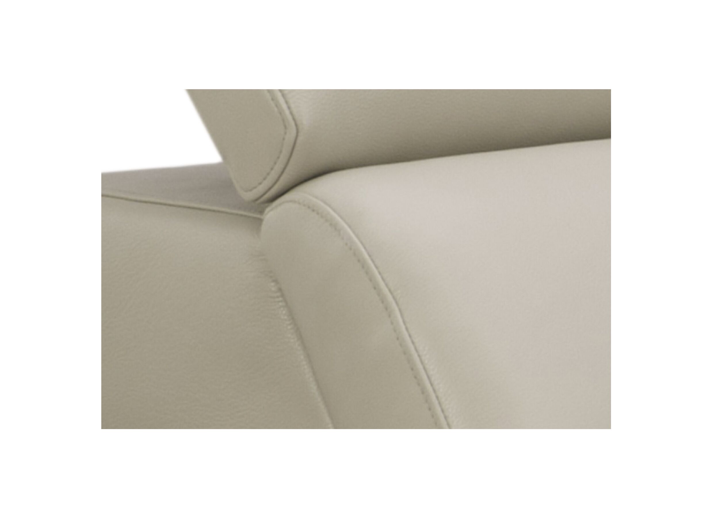 Detailfoto - Hoeksalon Nyx 322x257cm - leder - lichtgrijs met relax