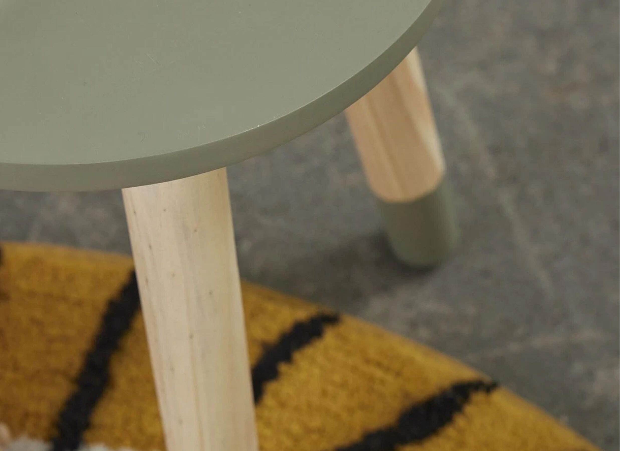 Detail - Tabouret Kid Story Ø24x27cm - bois - vert sauge