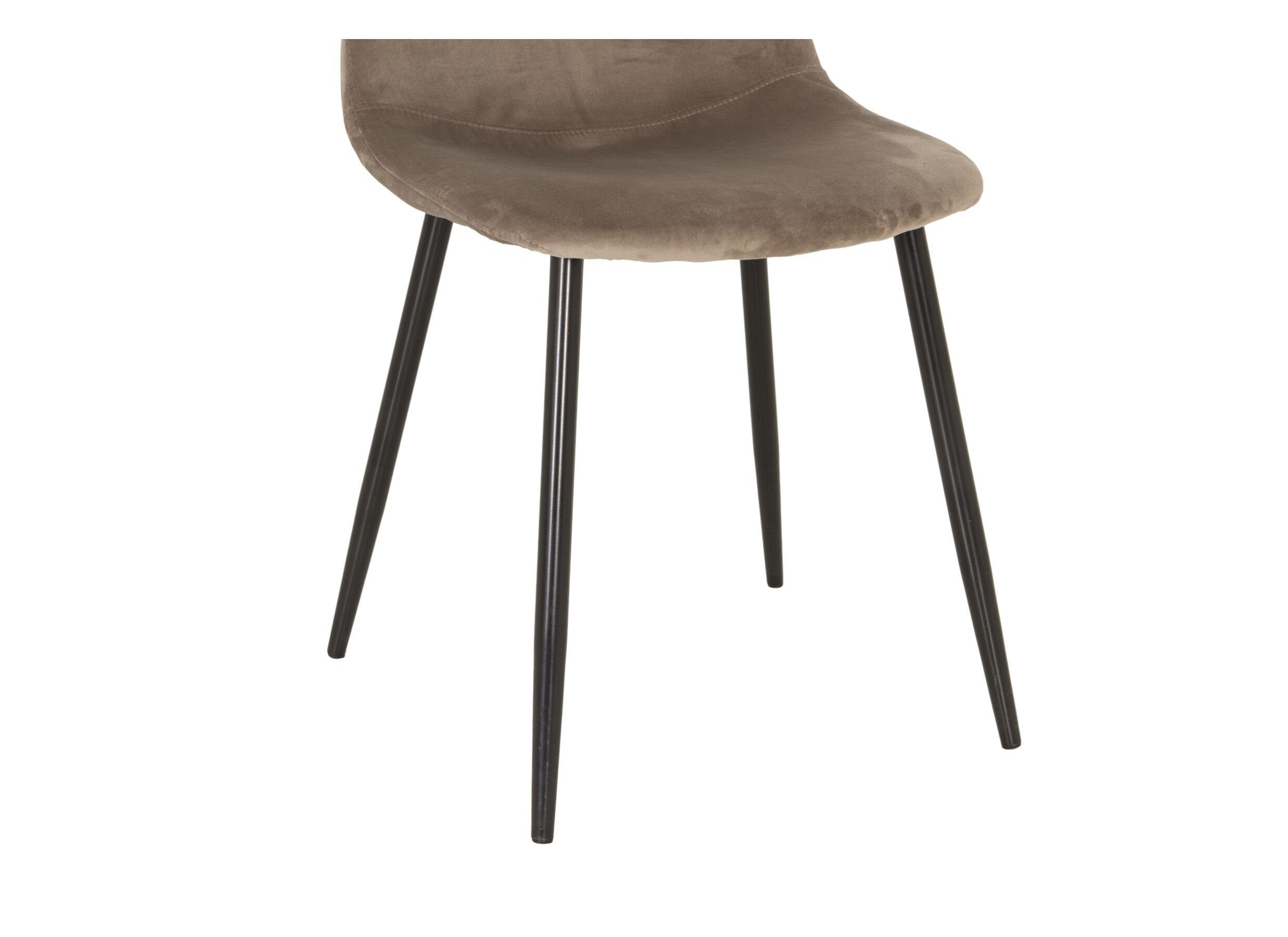 Stoel Charlton 44x53x87cm - fluweel - taupe
