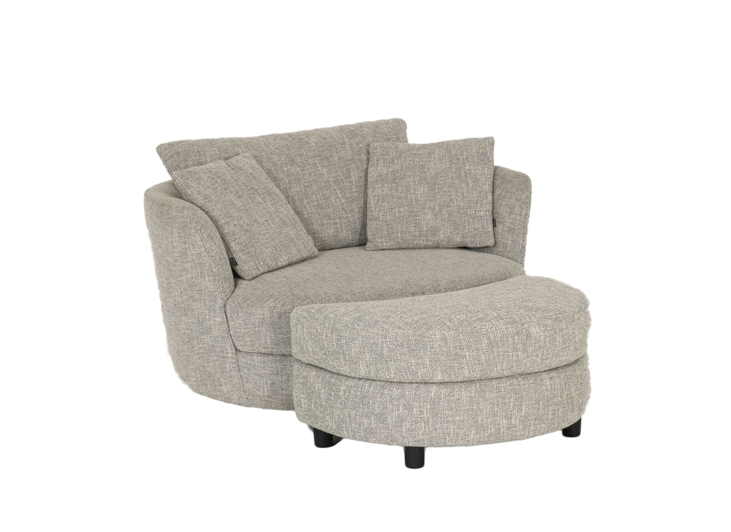 Setfoto - Draaifauteuil Nest 128x120x69cm - stof - beige/grijs
