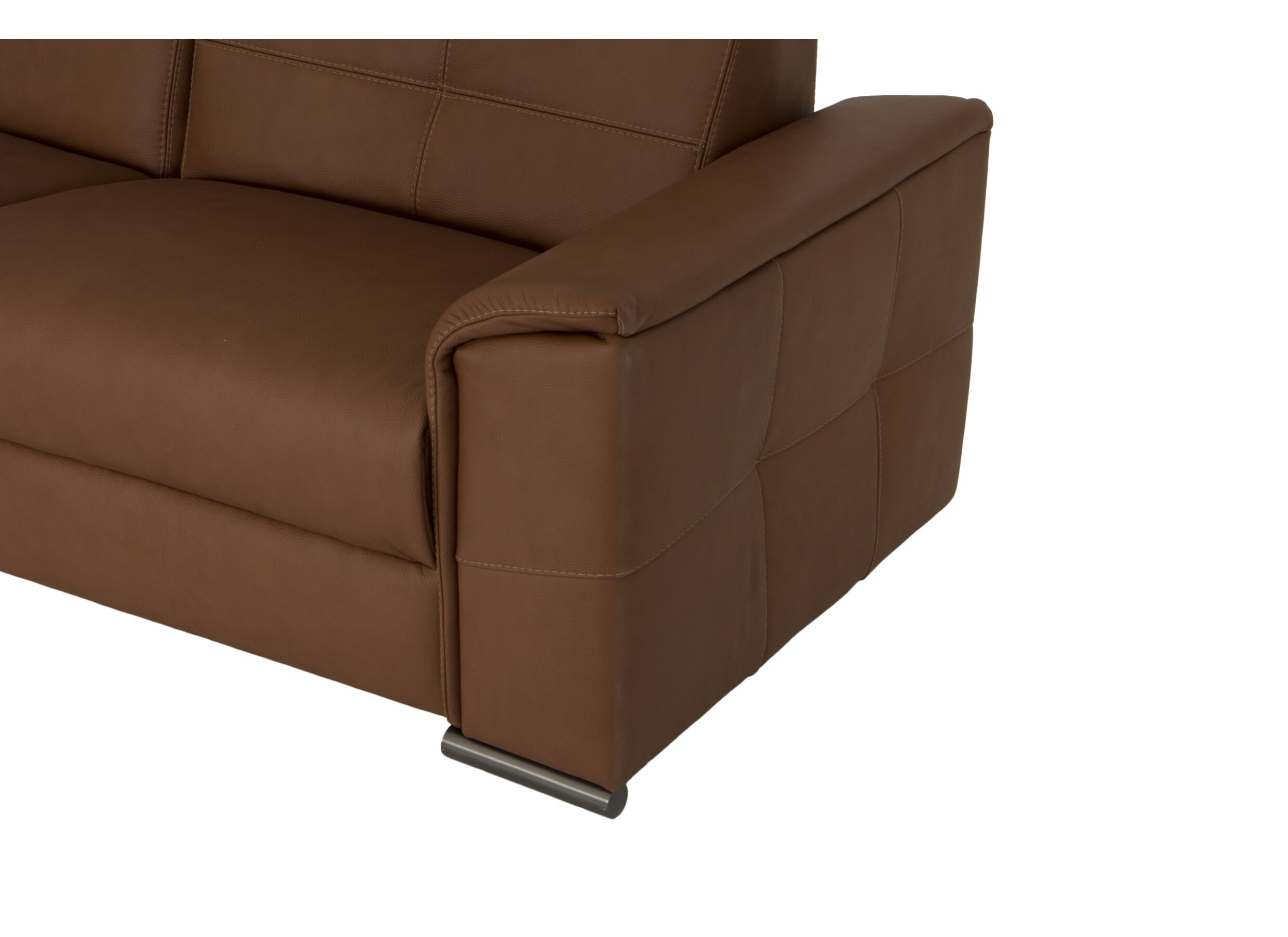 Detail - Canapé d'angle Lana 289x227cm - cuir - marron avec relax