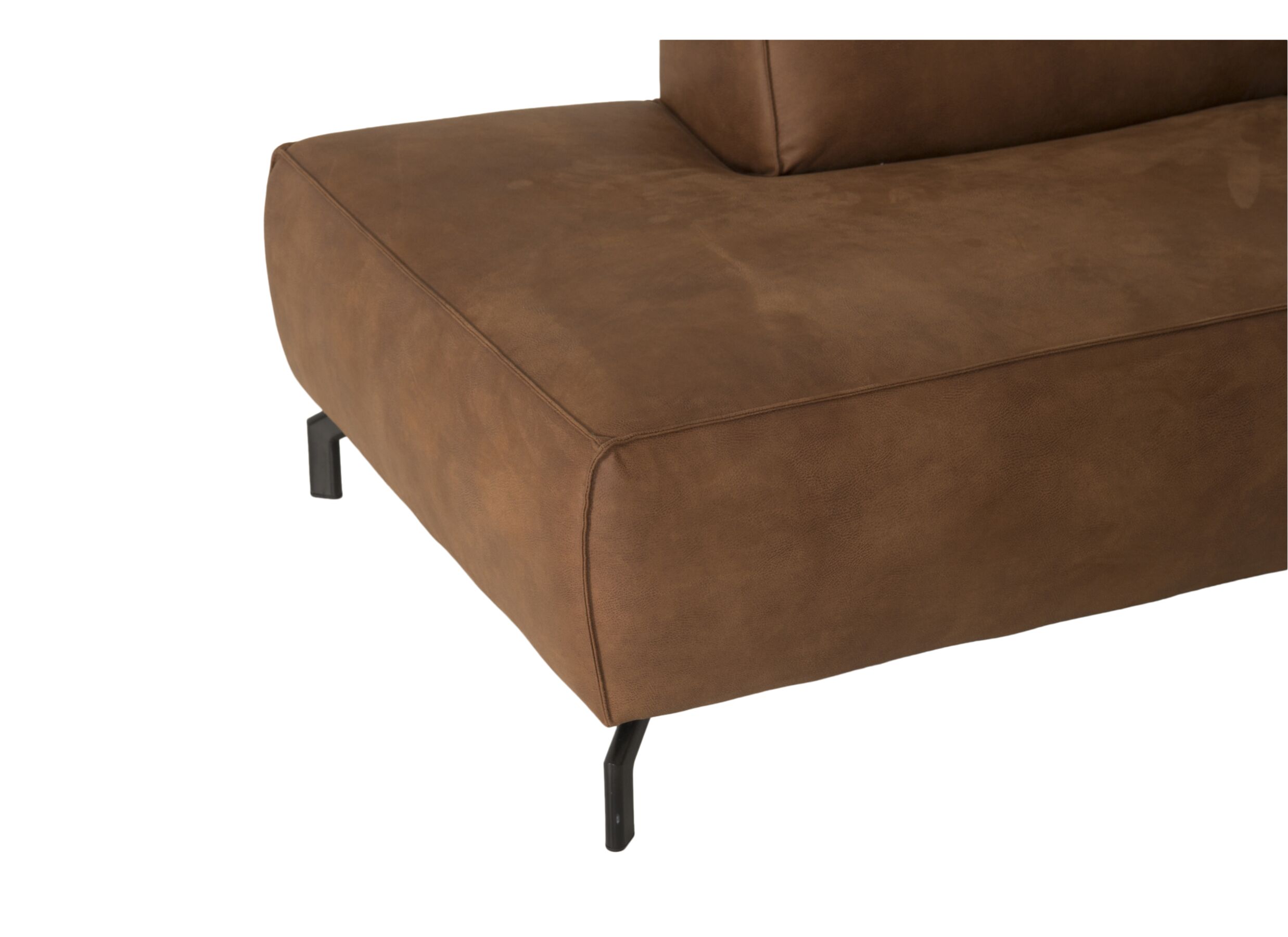 Canapé d'angle Brenda 275x210cm - tissu - cognac