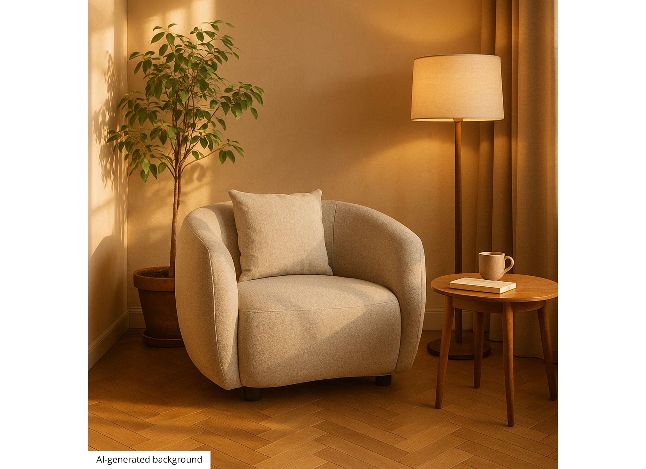 Foto ambiance - Canapé Aegea 1 places - fibre polyester - gris clair