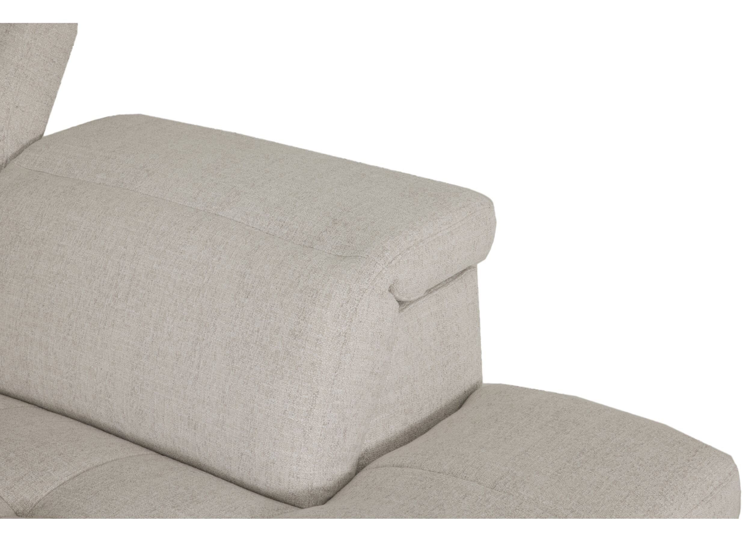 Detailfoto - Hoeksalon Knight 317x255cm - stof - beige met relax