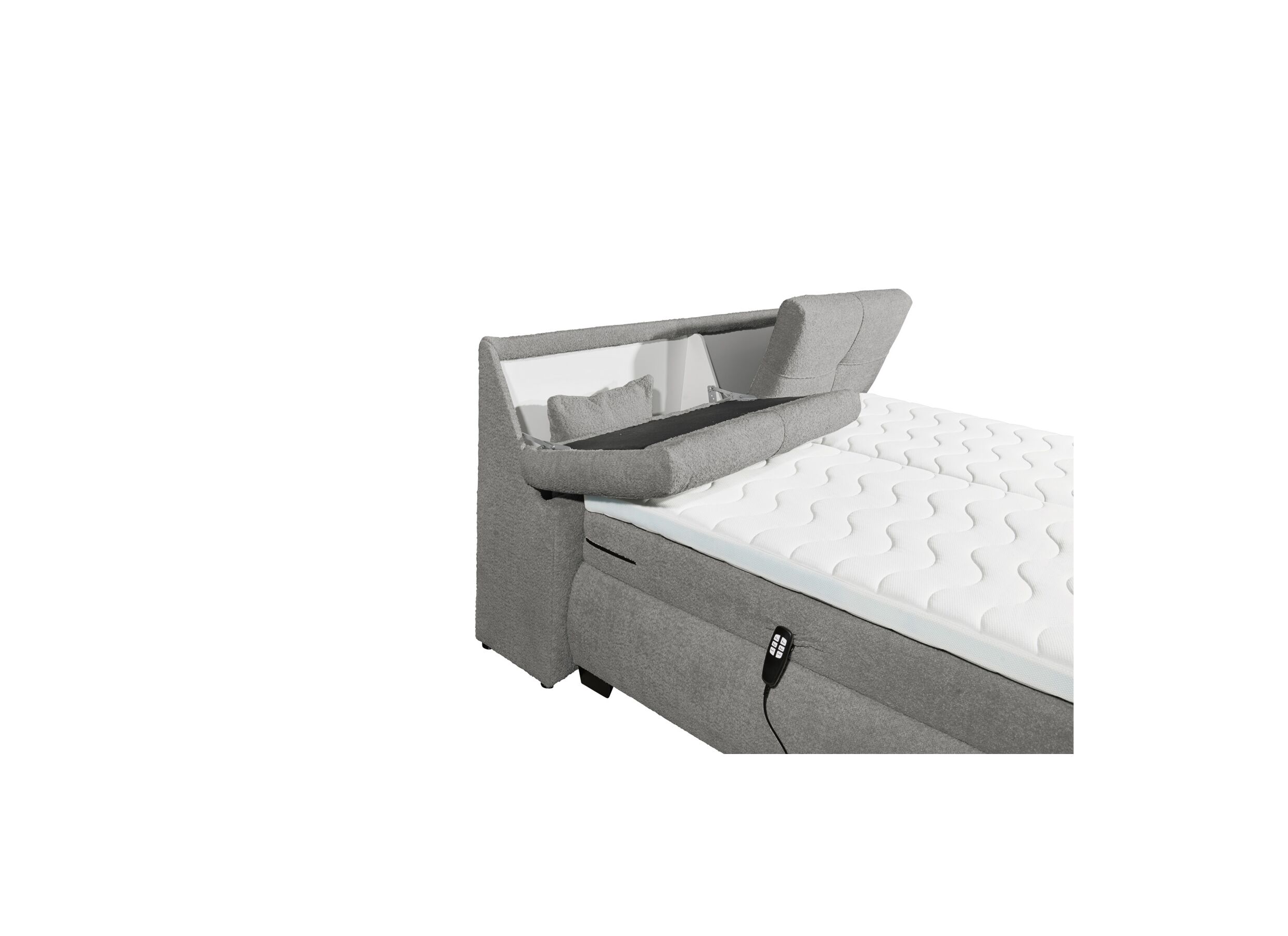Detail - Boxspring Reynosa Gel 180x200cm avec rangement/électrique graphite