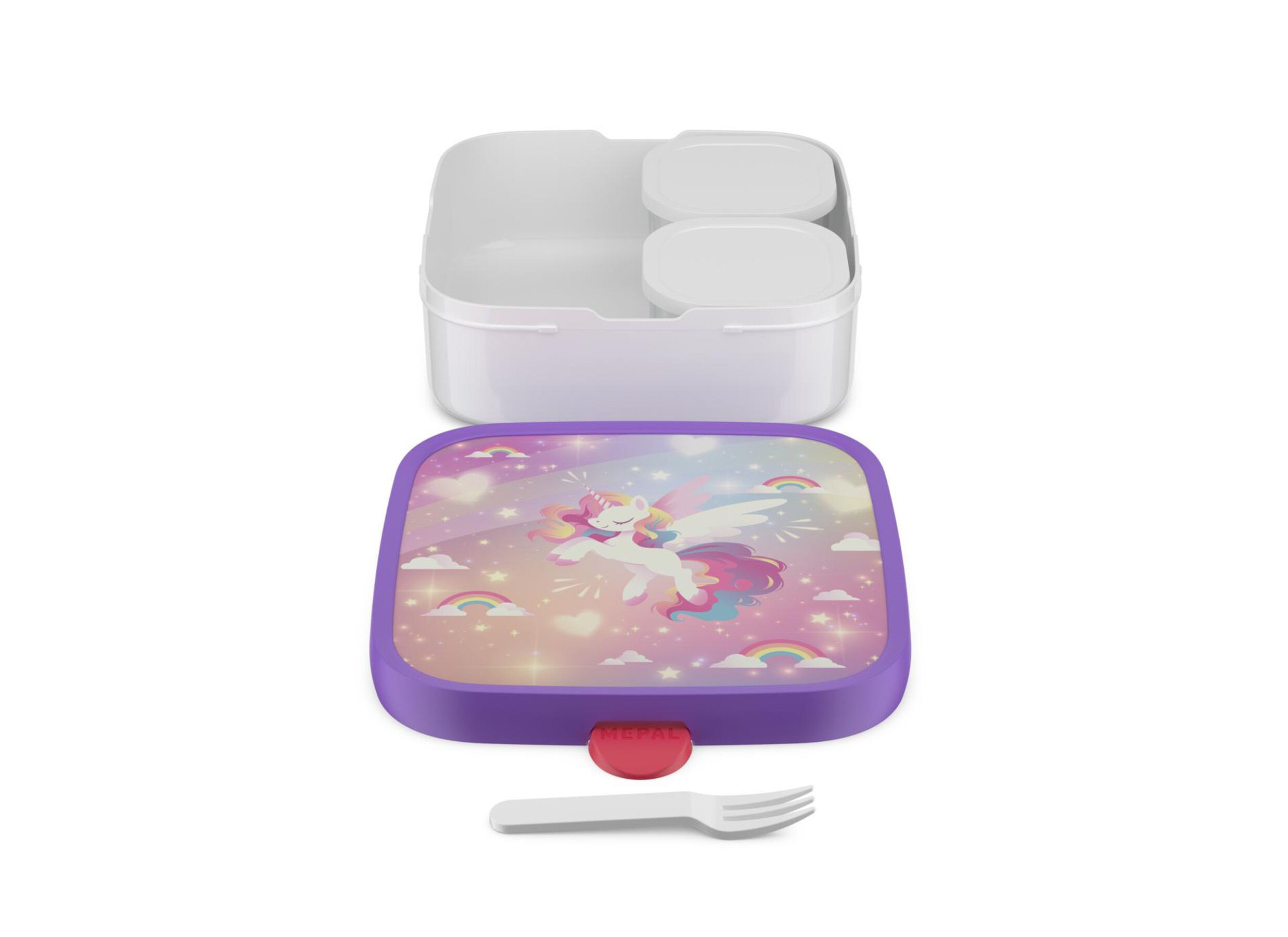 Indeling - Lunchbox Bento groot Campus 1250ml - kunststof - unicorn glow