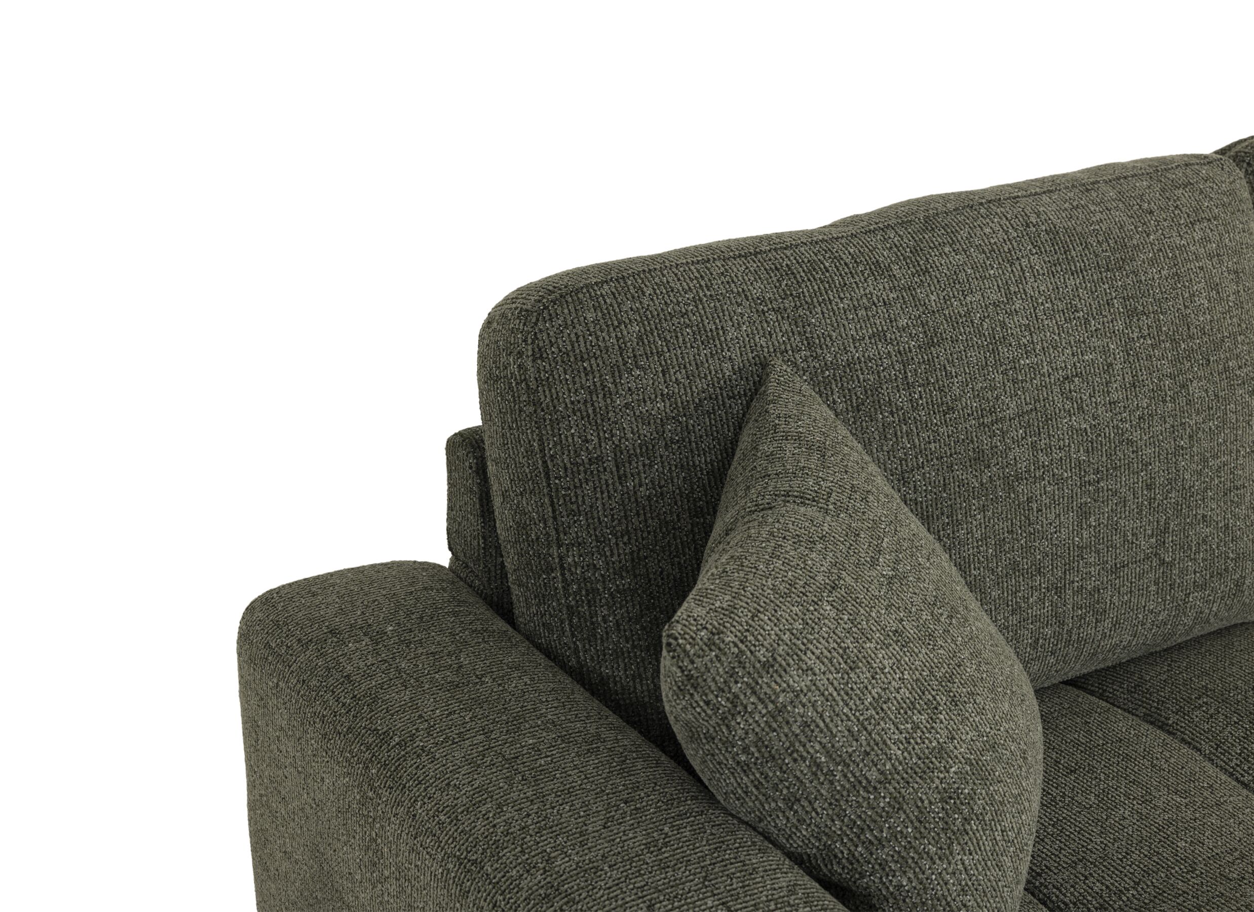 Detailfoto - Hoeksalon Furia 285x178cm - stof - groen