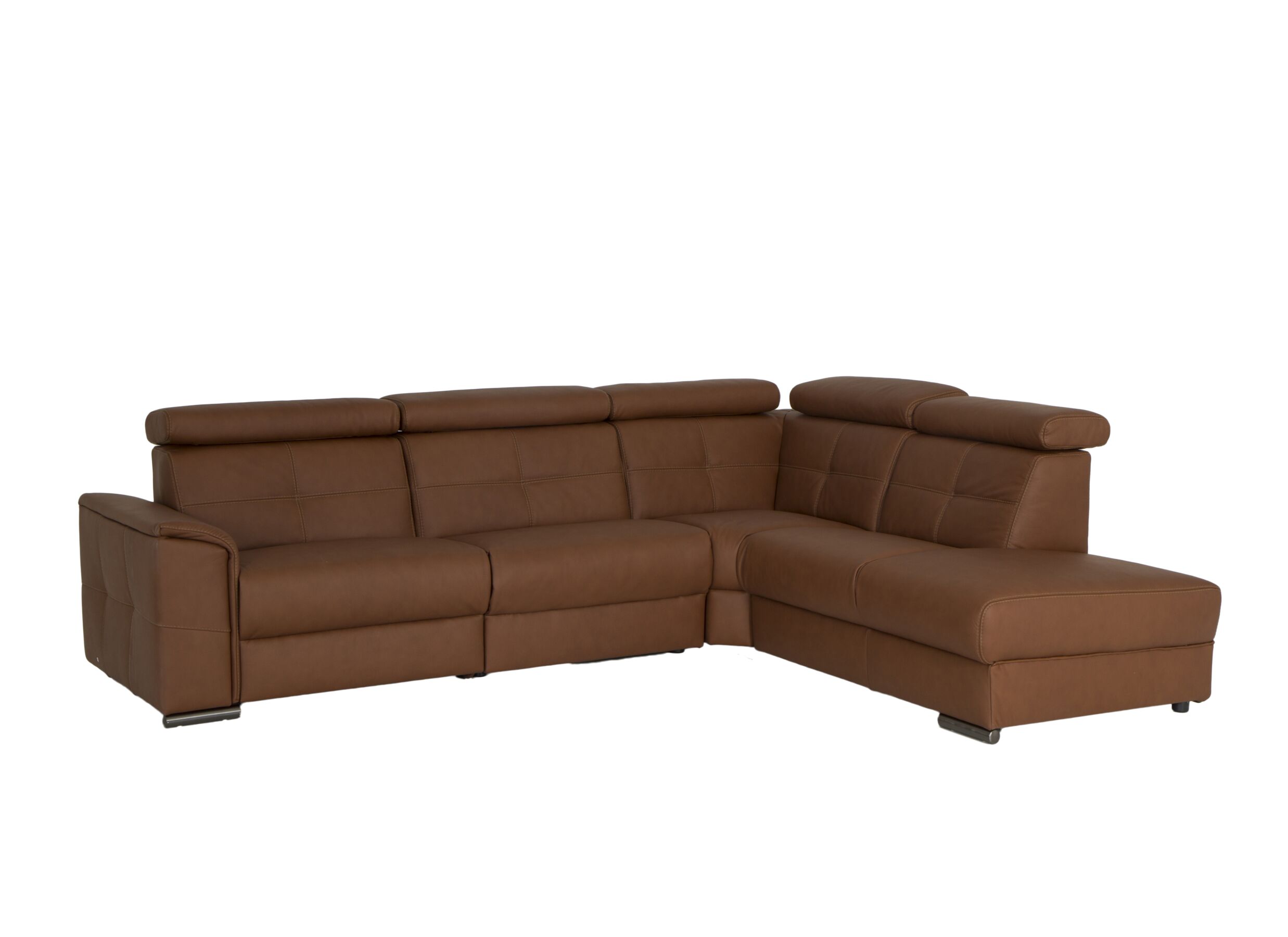 Hoeksalon Lana 289x227cm - leder - bruin