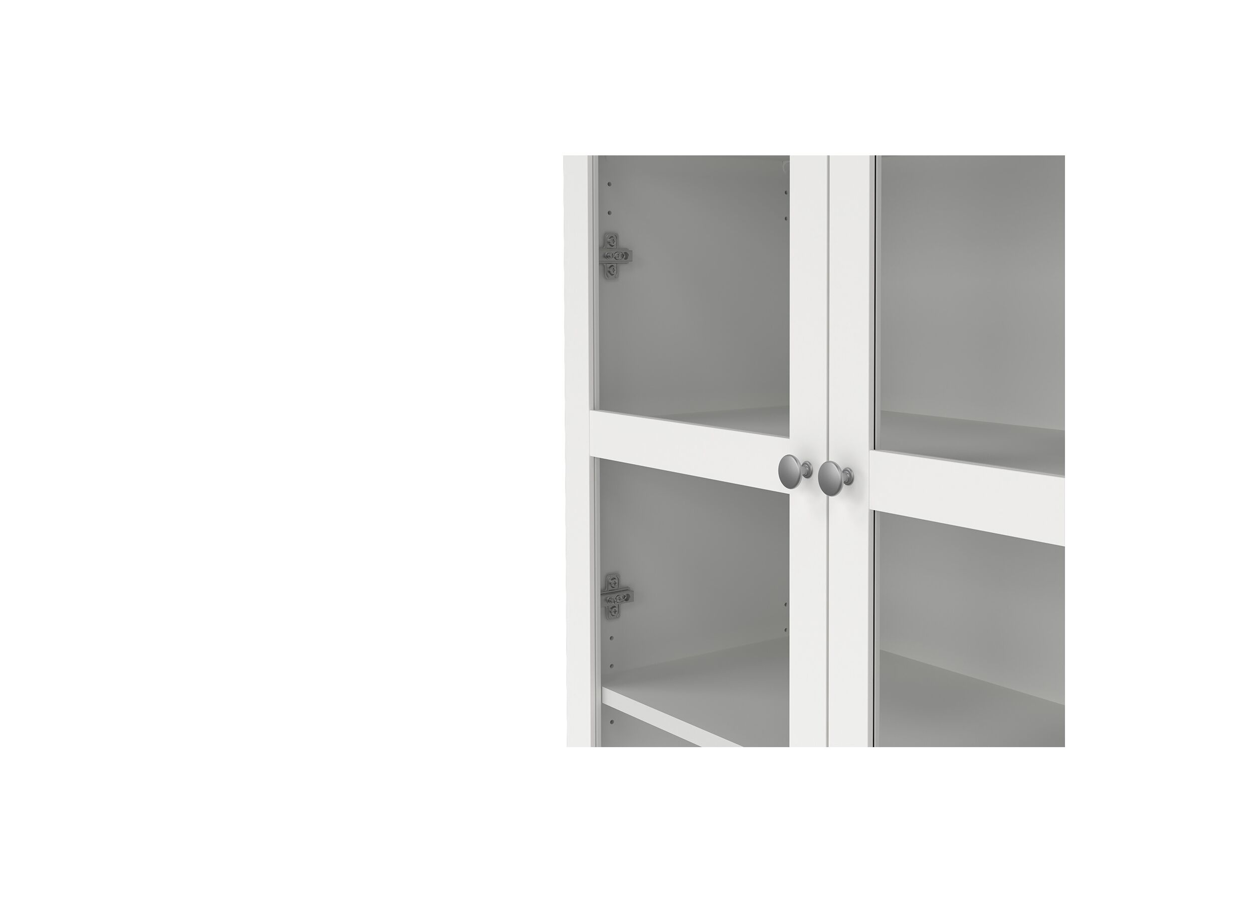 Vitrinekast Roma 89cm - decor - wit