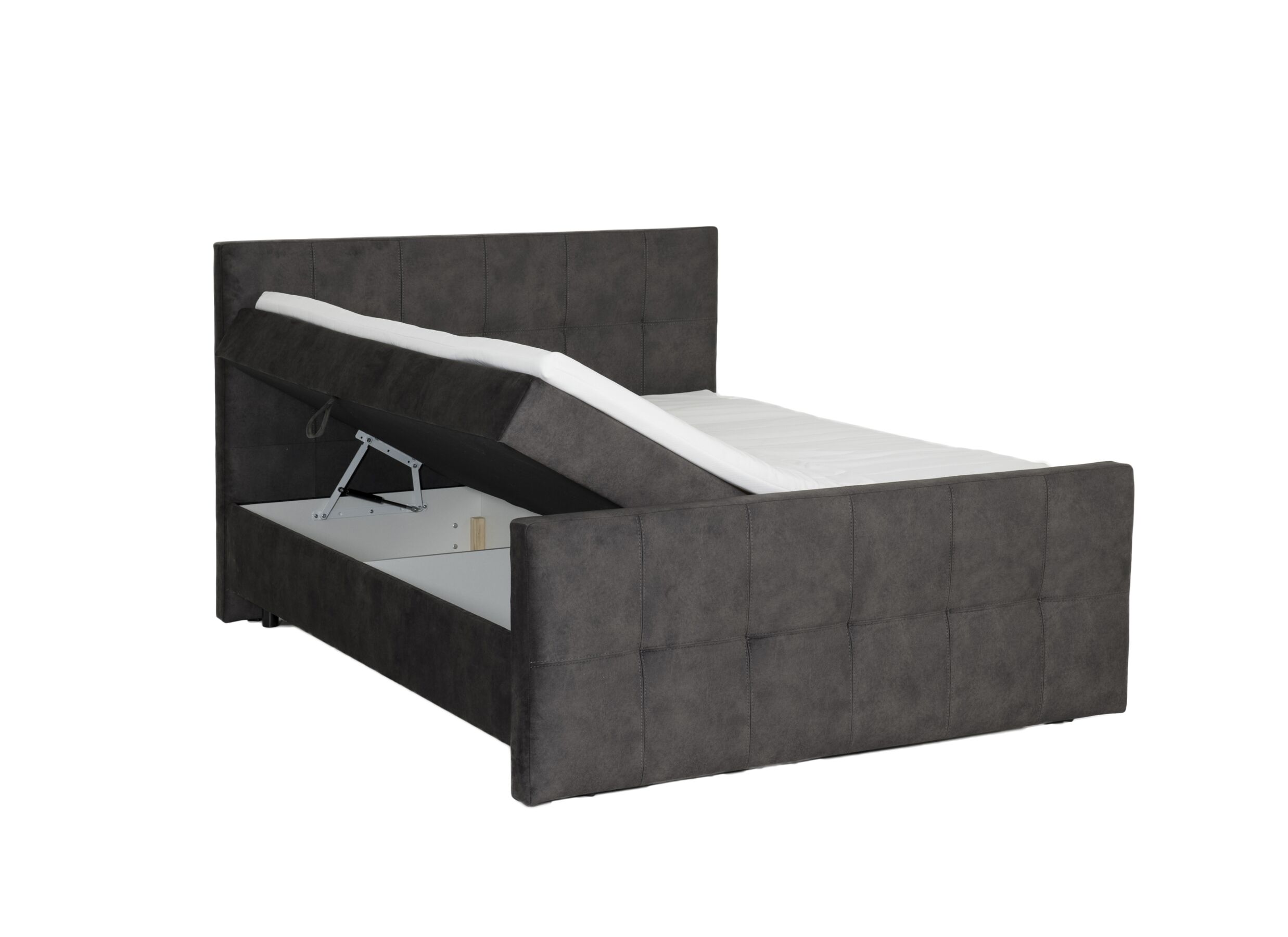 Aperçu - Lit box Valetta 180x200cm avec rangement tissu espresso