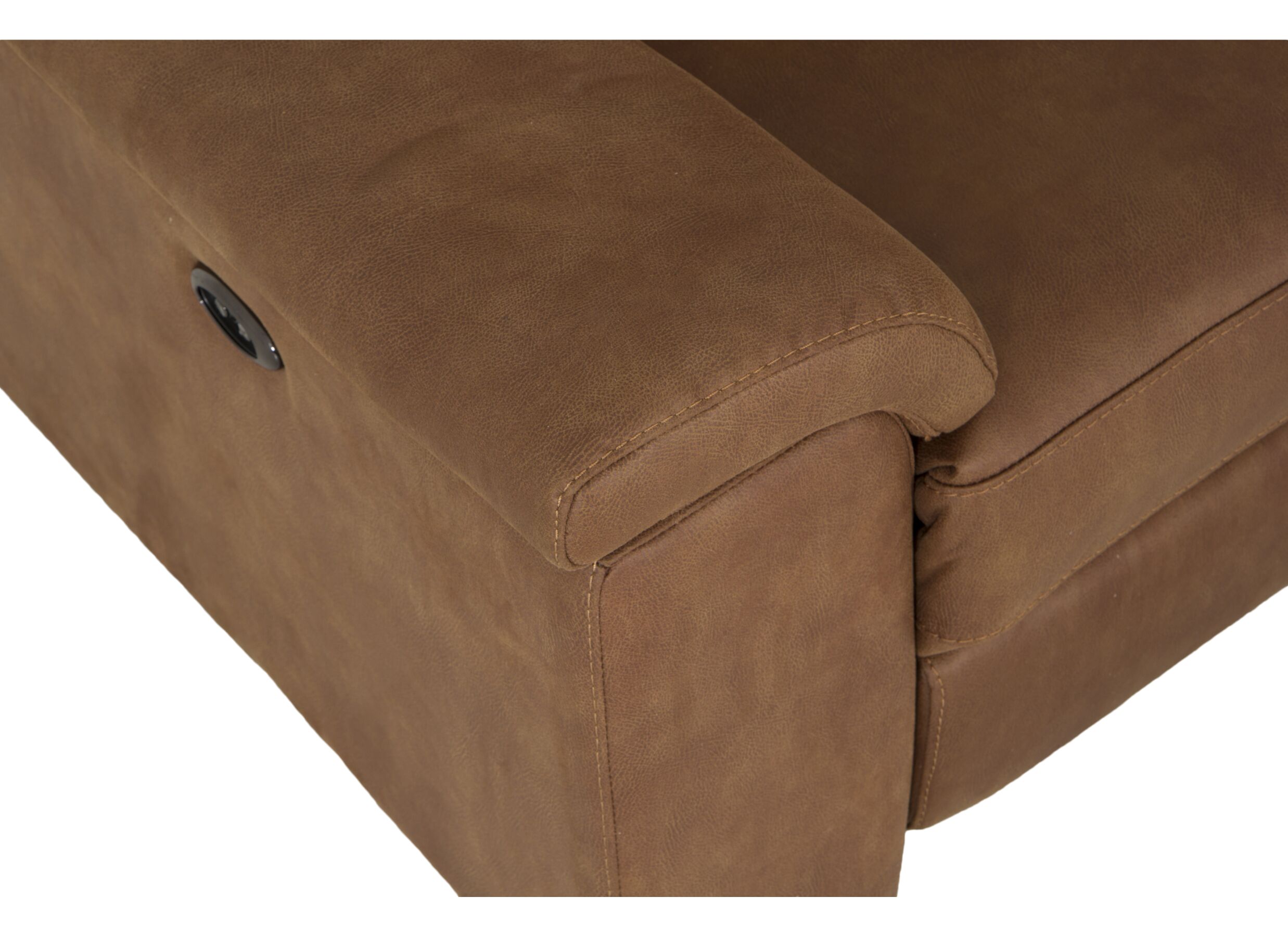 Hoeksalon Fall 271x213cm - stof - cognac met relax