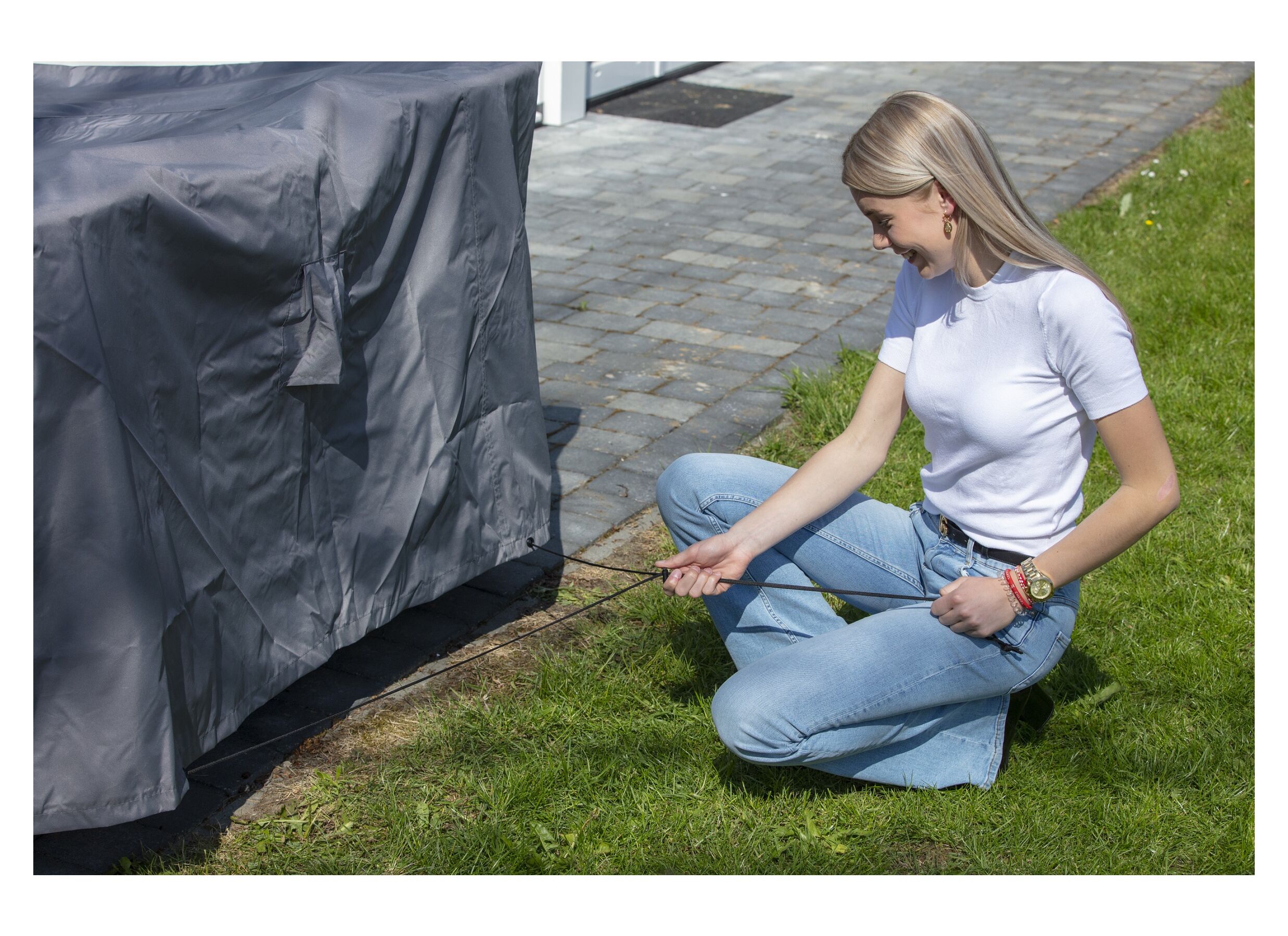 Beschermhoes 210x200cm grijs