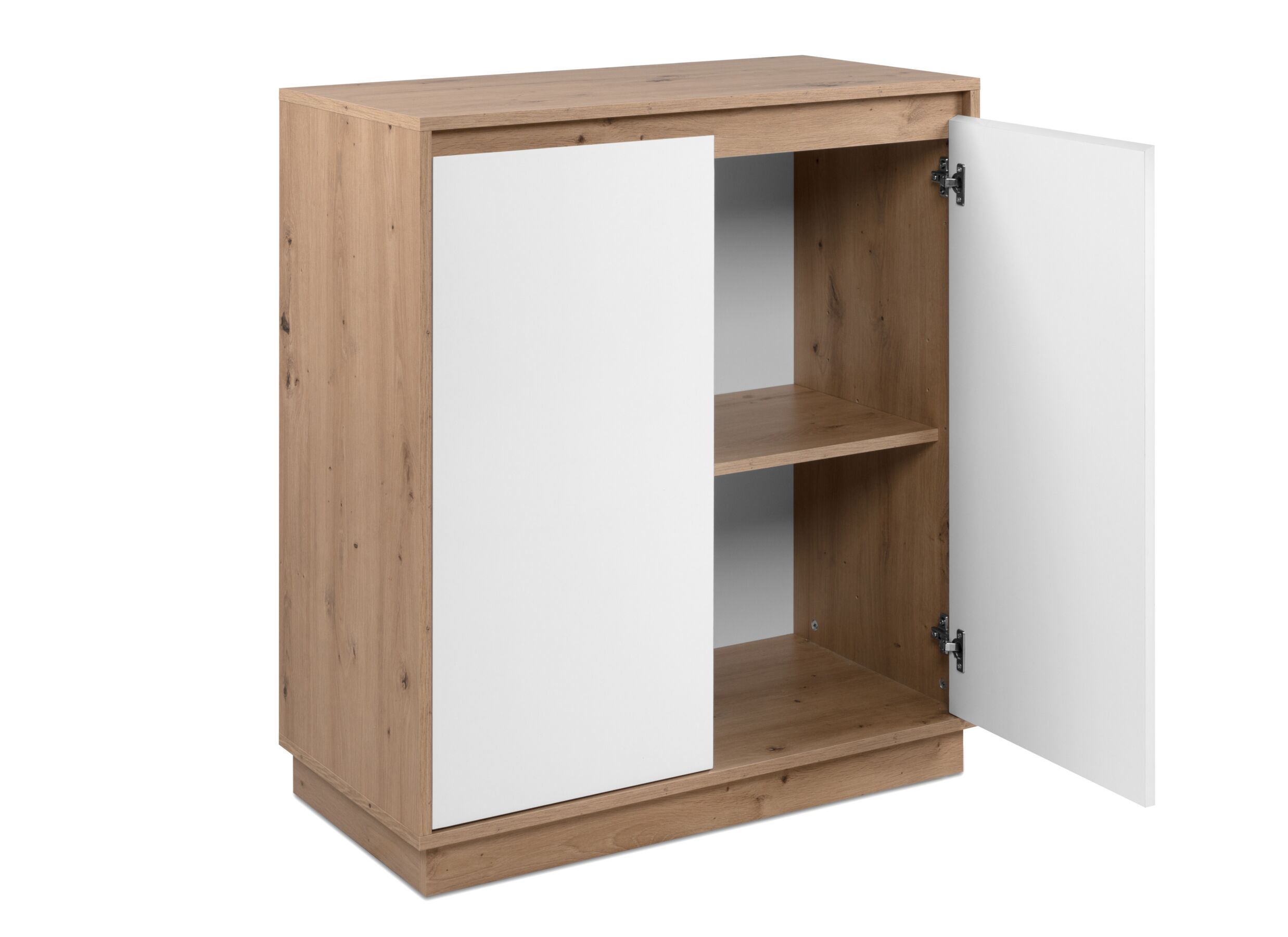 Disposition - Commode Phoenix 79cm - décor - chêne artisanal & blanc
